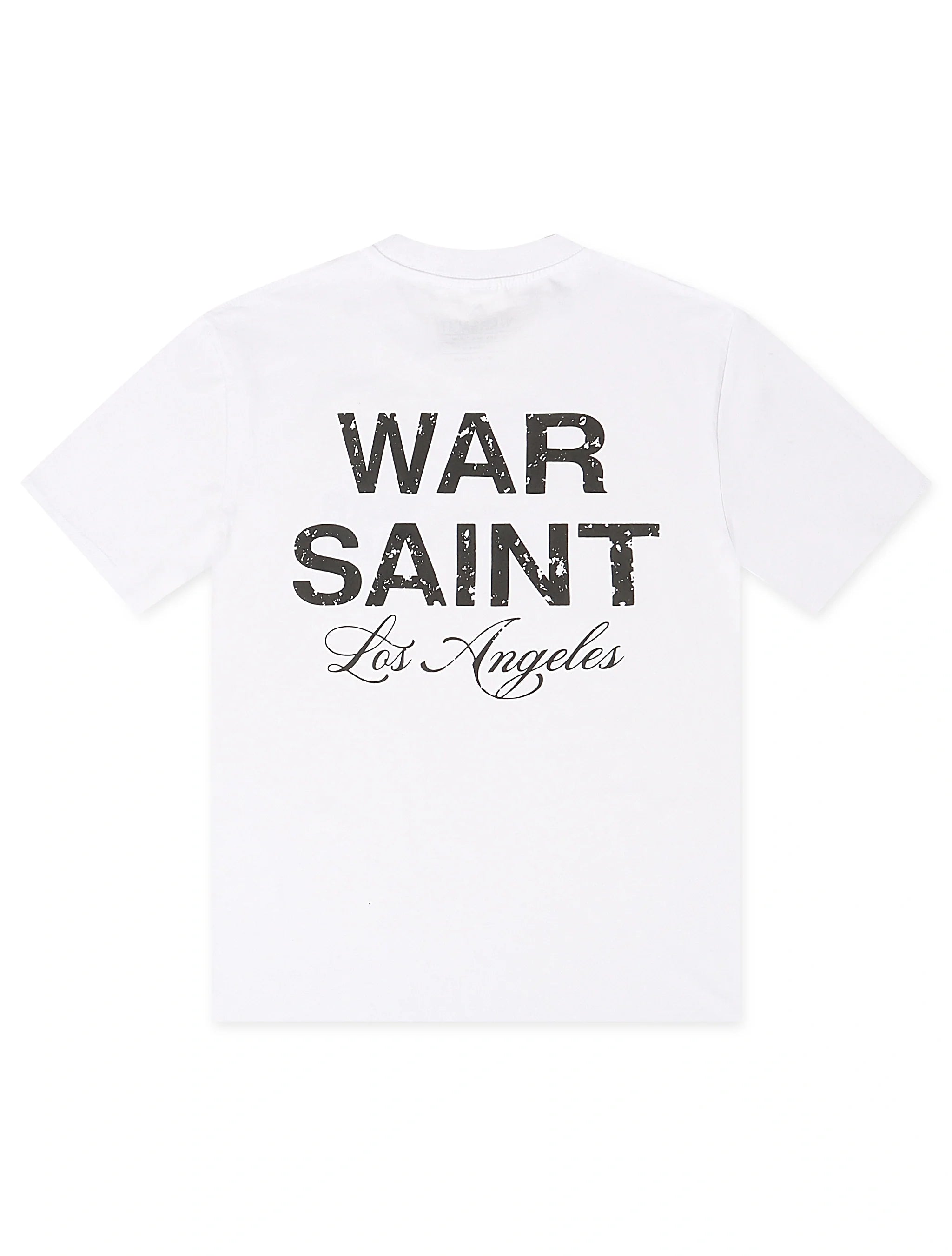 T-shirt Warsaint LA avec inscription – Blanc/Noir