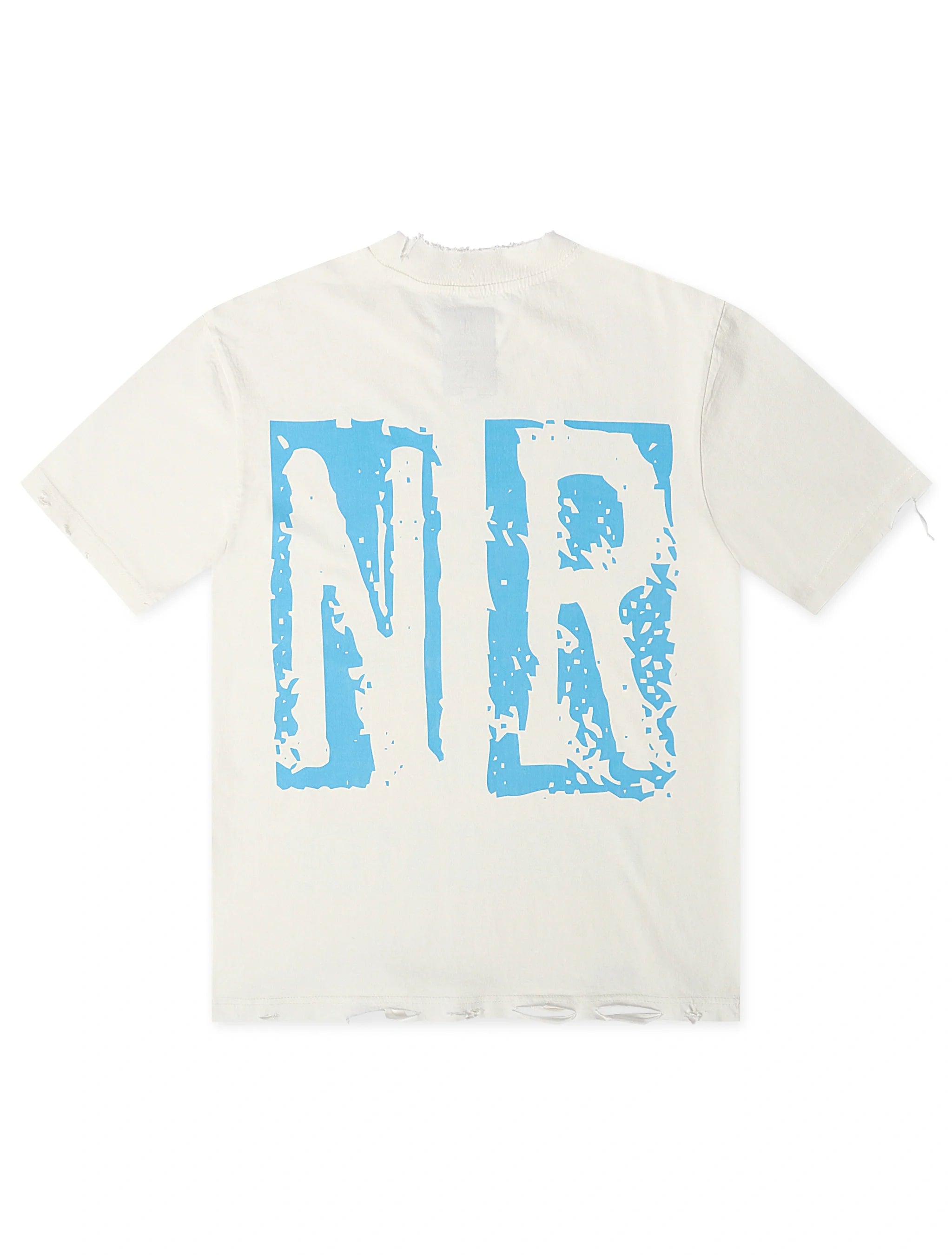 T-shirt Effiloché à la Main Everything I Love November Reign - Blanc