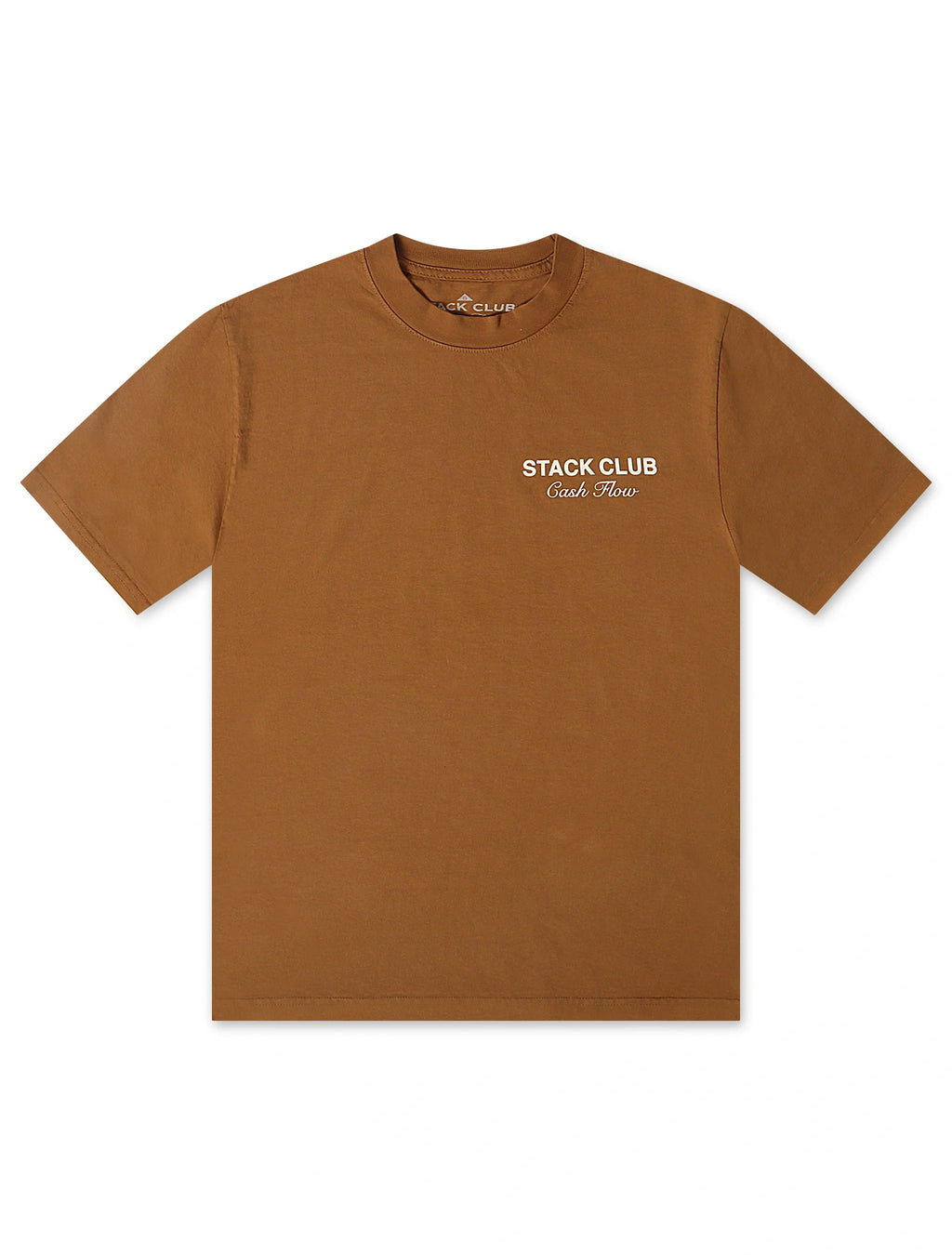 T-shirt lourd Stack Club Cash Flow - Marron/Crème