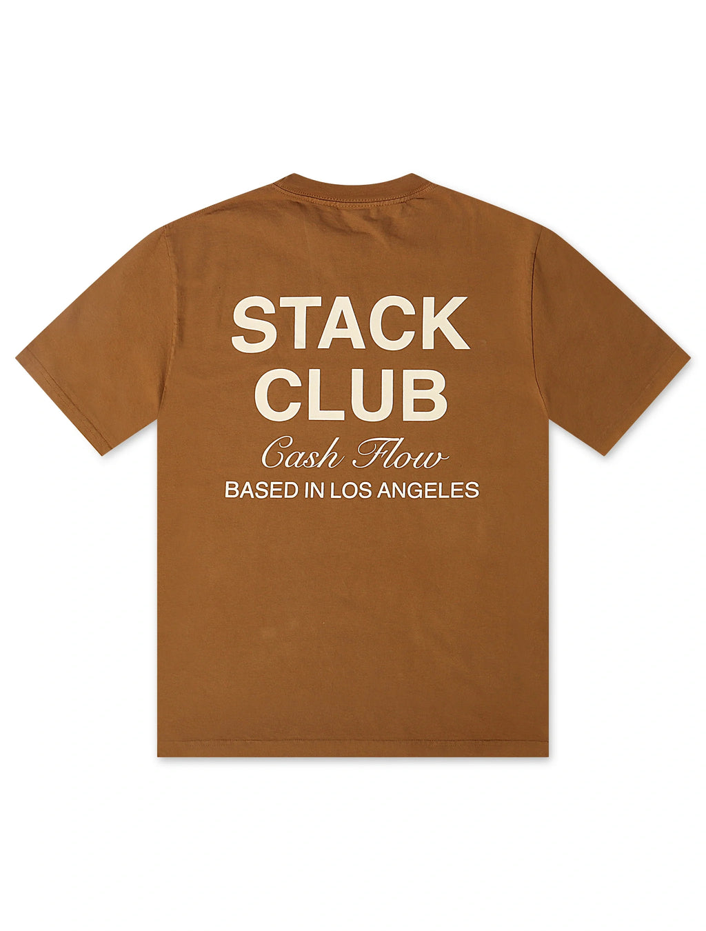 T-shirt lourd Stack Club Cash Flow - Marron/Crème