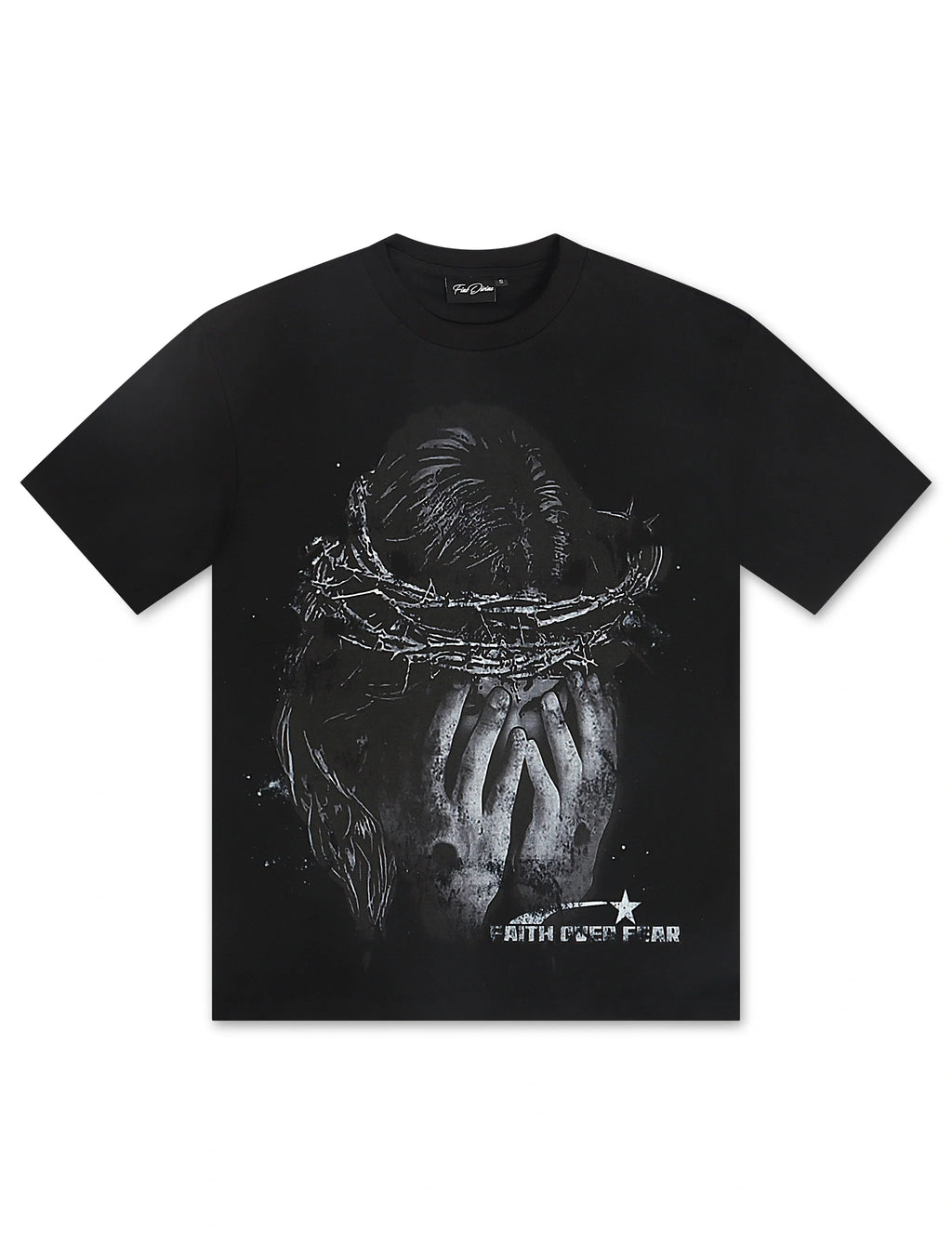 T-shirt "Fine Divine Faith Over Fear" - Noir