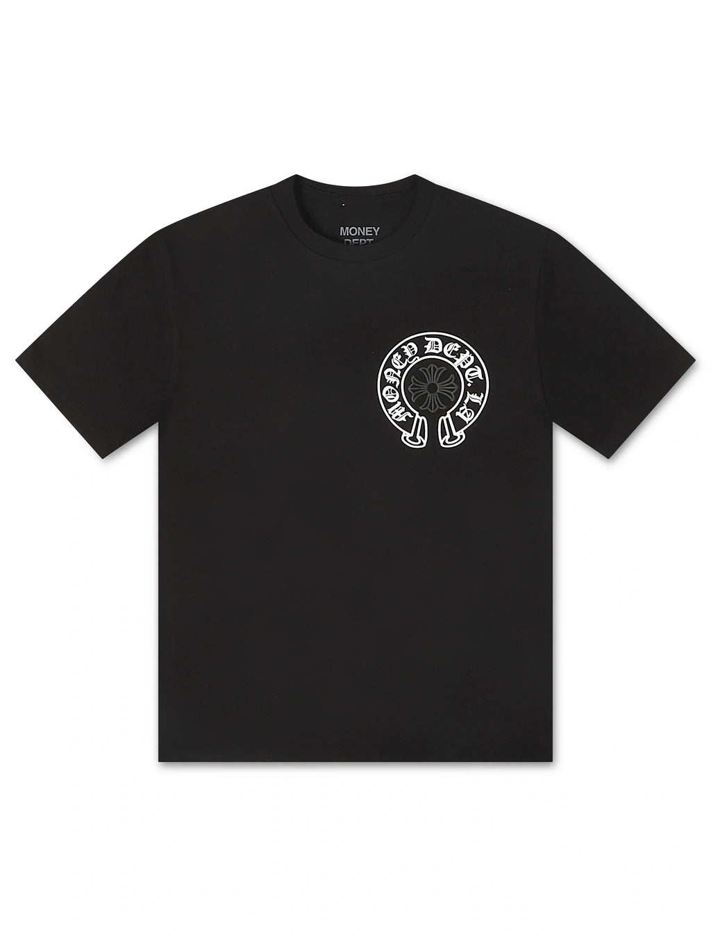 Money Dept. T-shirt Vintage Old English – Noir/Blanc/Noir
