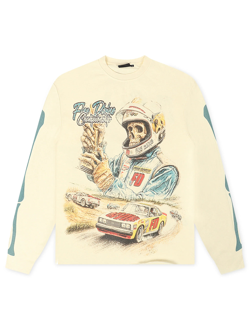 T-shirt à manches longues Fine Divine Racing Champ - Crème