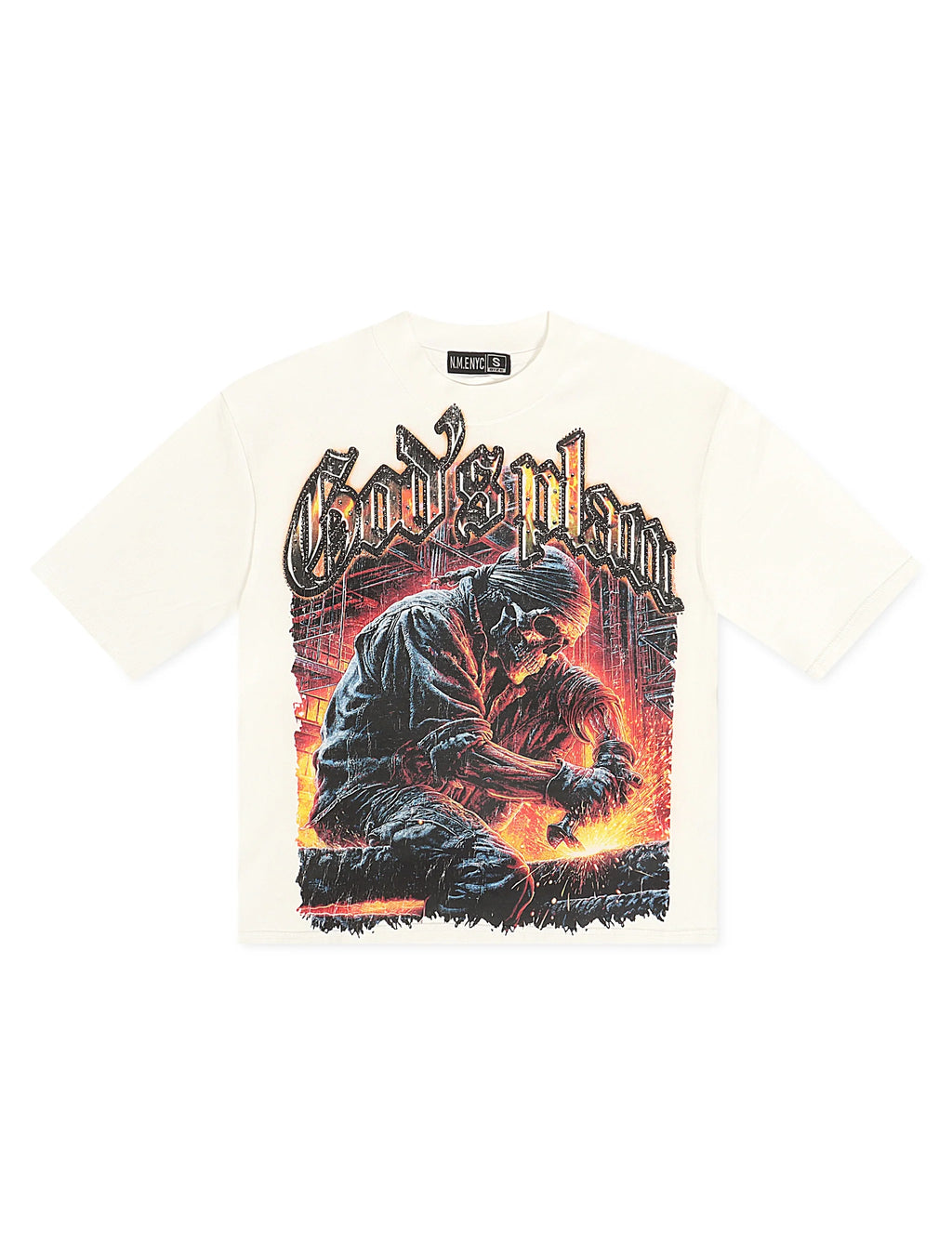 T-shirt Nwar N.M.E NYC - Blanc