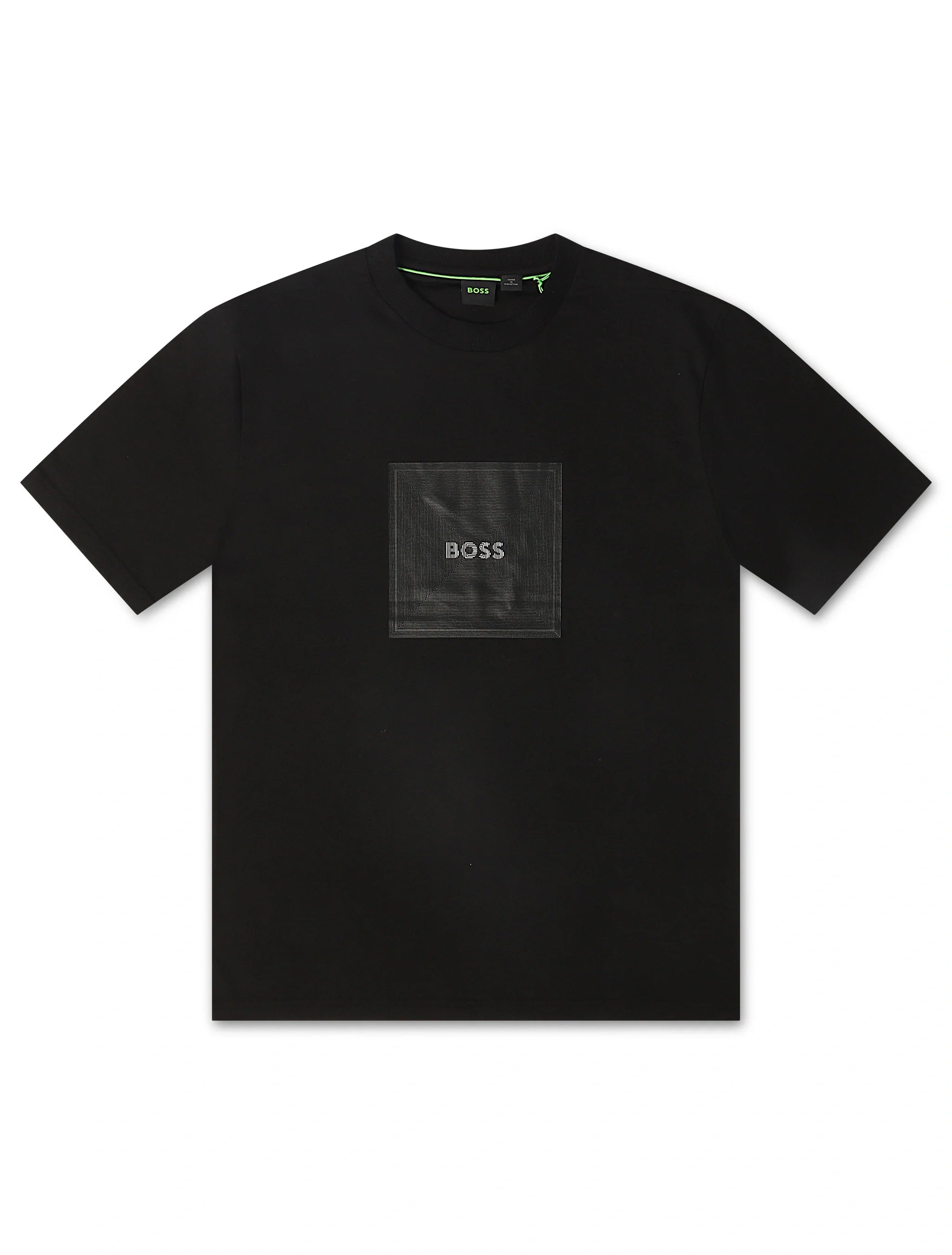 T-shirt côtelé à logo Boss Green – Noir
