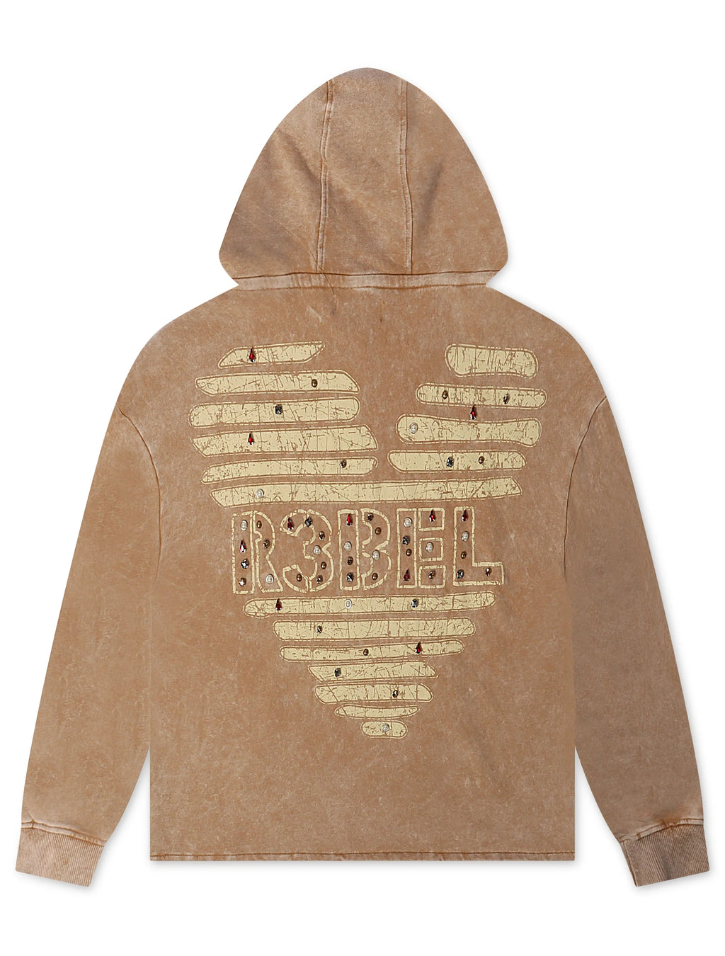 Rebel Denim Coeur Dacier Sweat à Capuche - Kaki