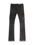 Jean Vicious Denim évasé coupe superposée - Noir