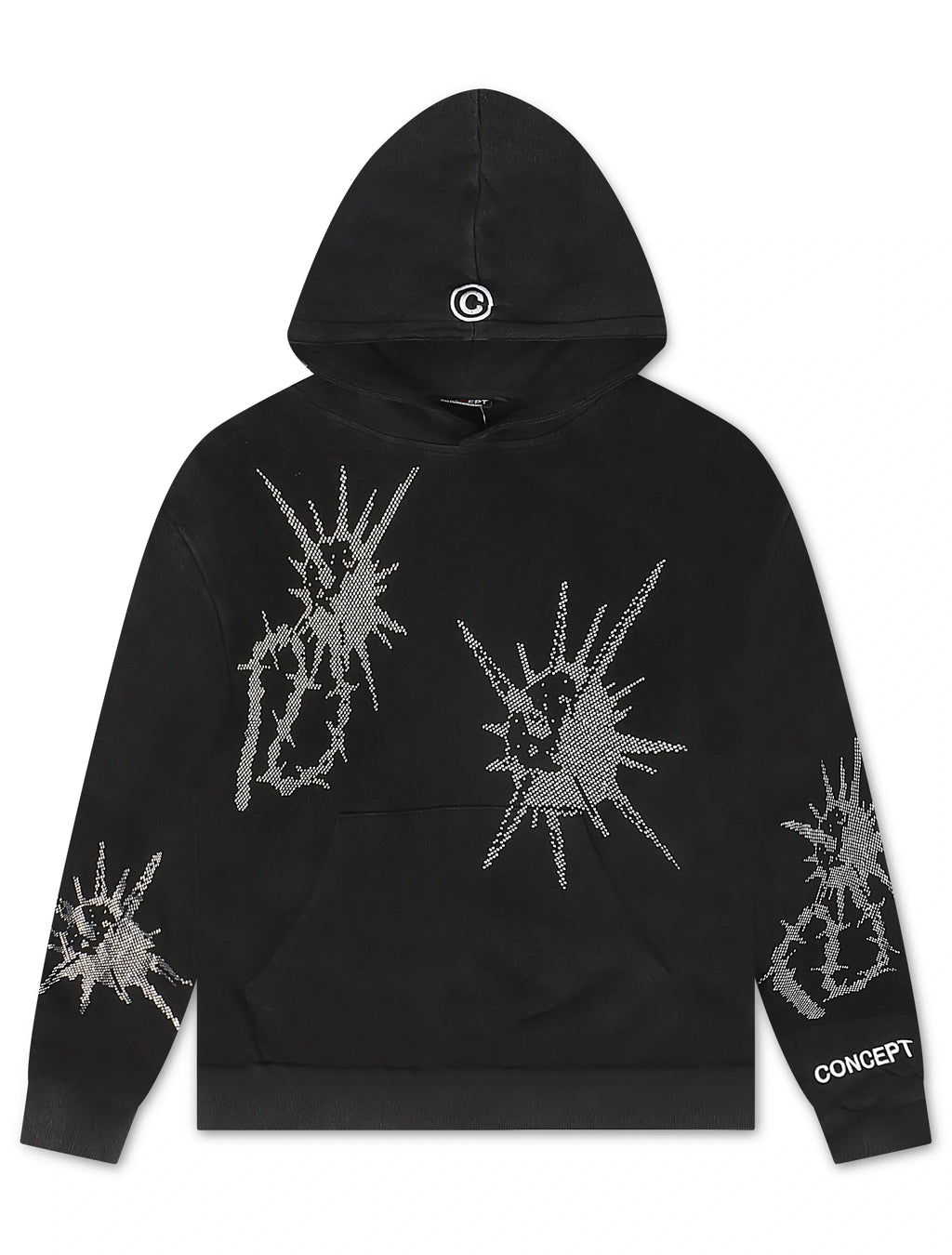 Sweat à capuche LA Flail Concept - Noir délavé