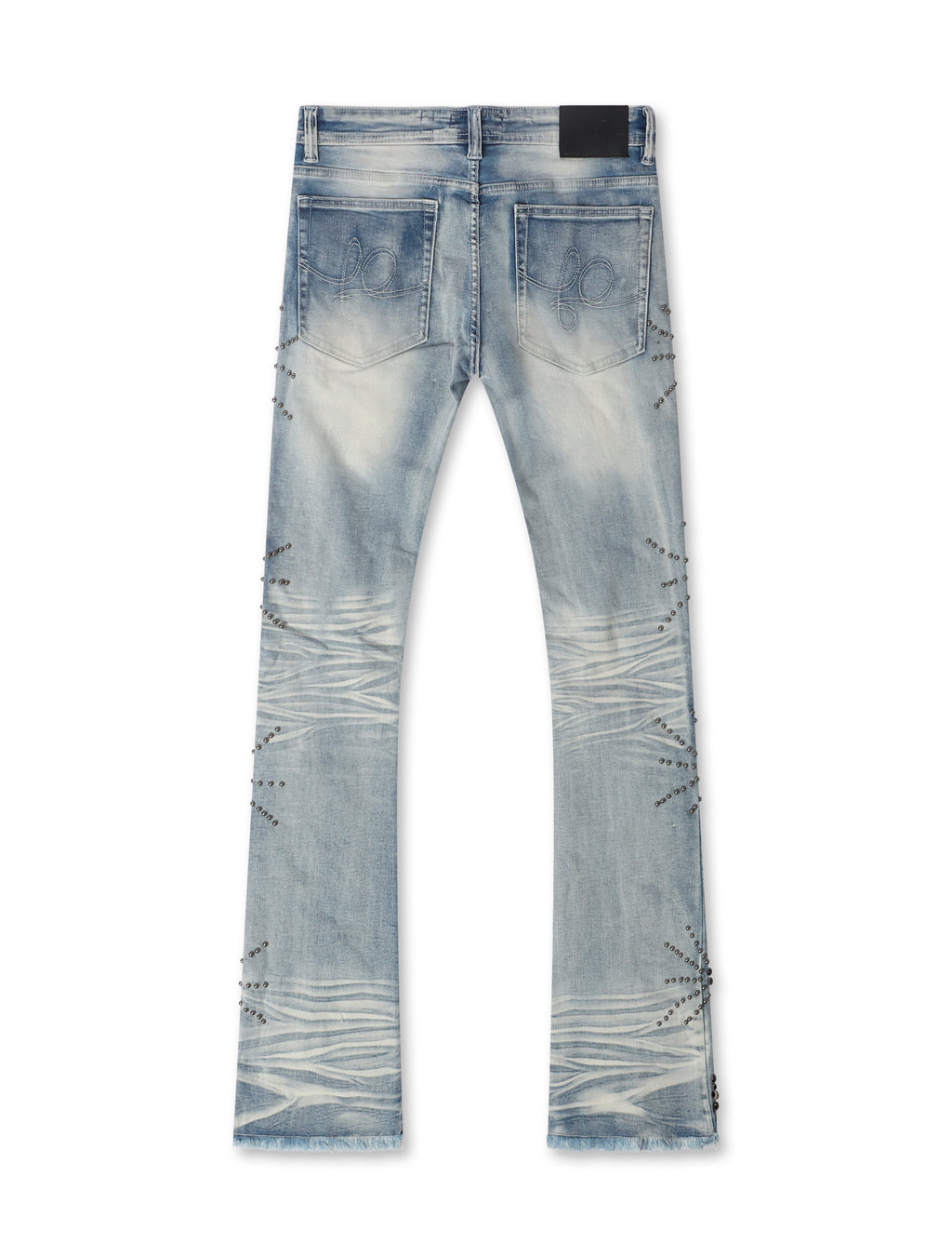 Jean Frost Originals empilé avec strass sur toute la surface - Délavage clair