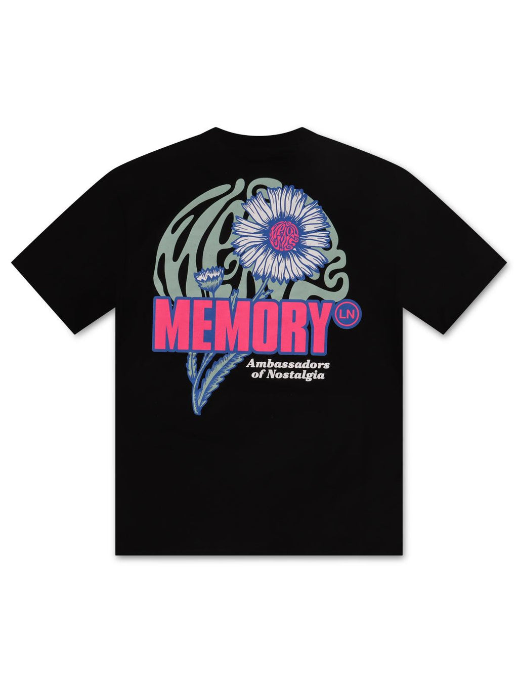 T-shirt Memory Lane motif floral - Noir
