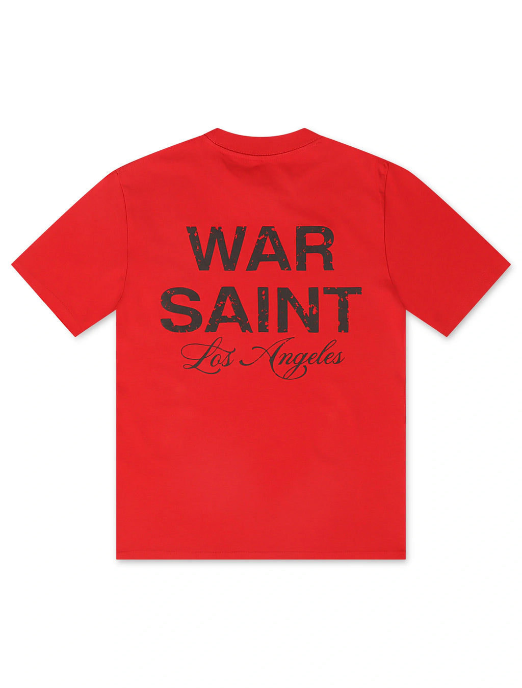 T-shirt Warsaint LA (script) – Rouge/Noir
