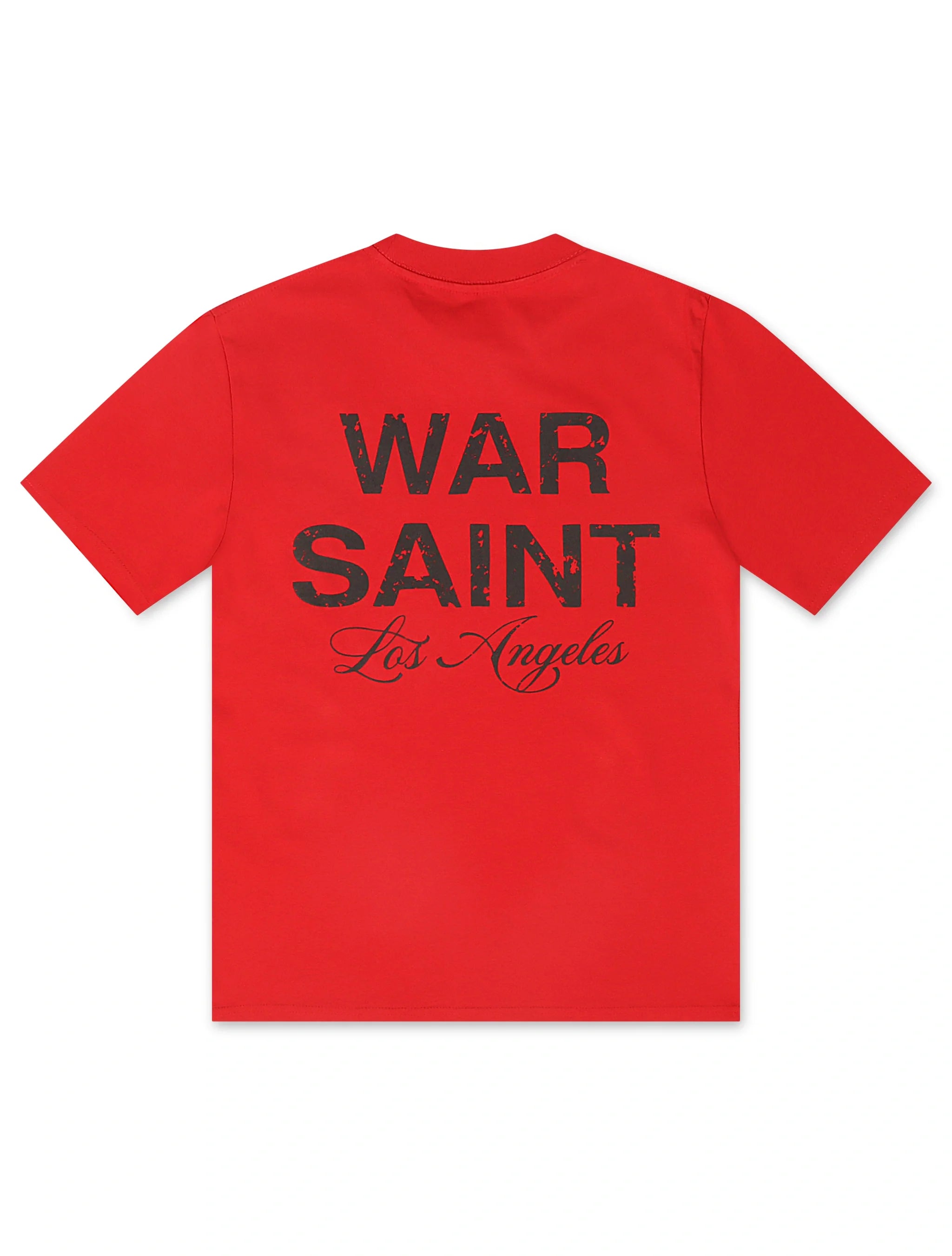 T-shirt Warsaint LA (script) – Rouge/Noir