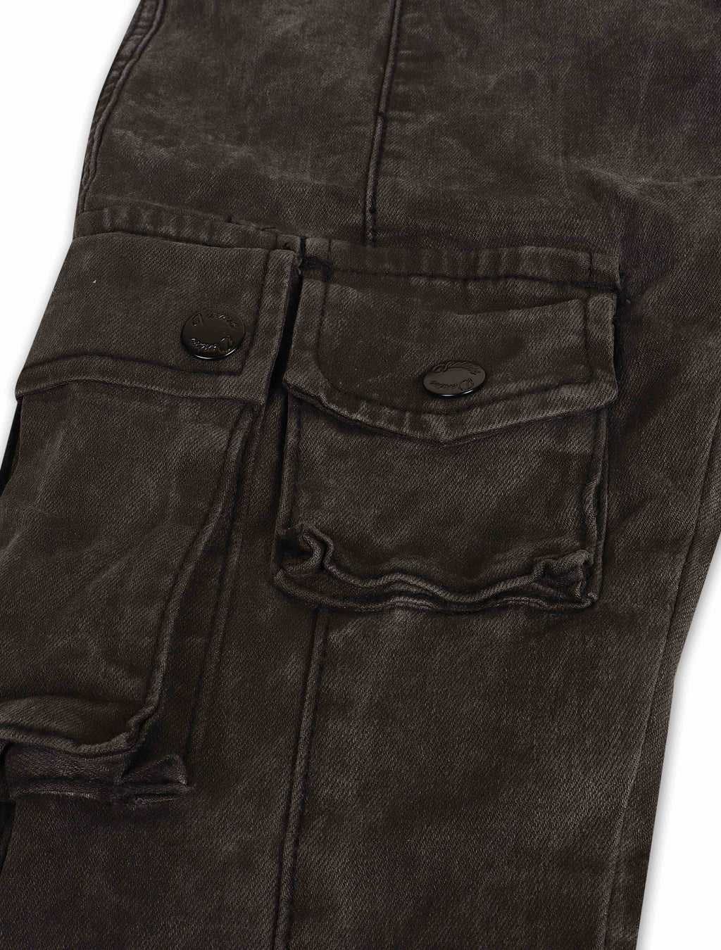 Jean Vicious Denim évasé coupe superposée - Noir