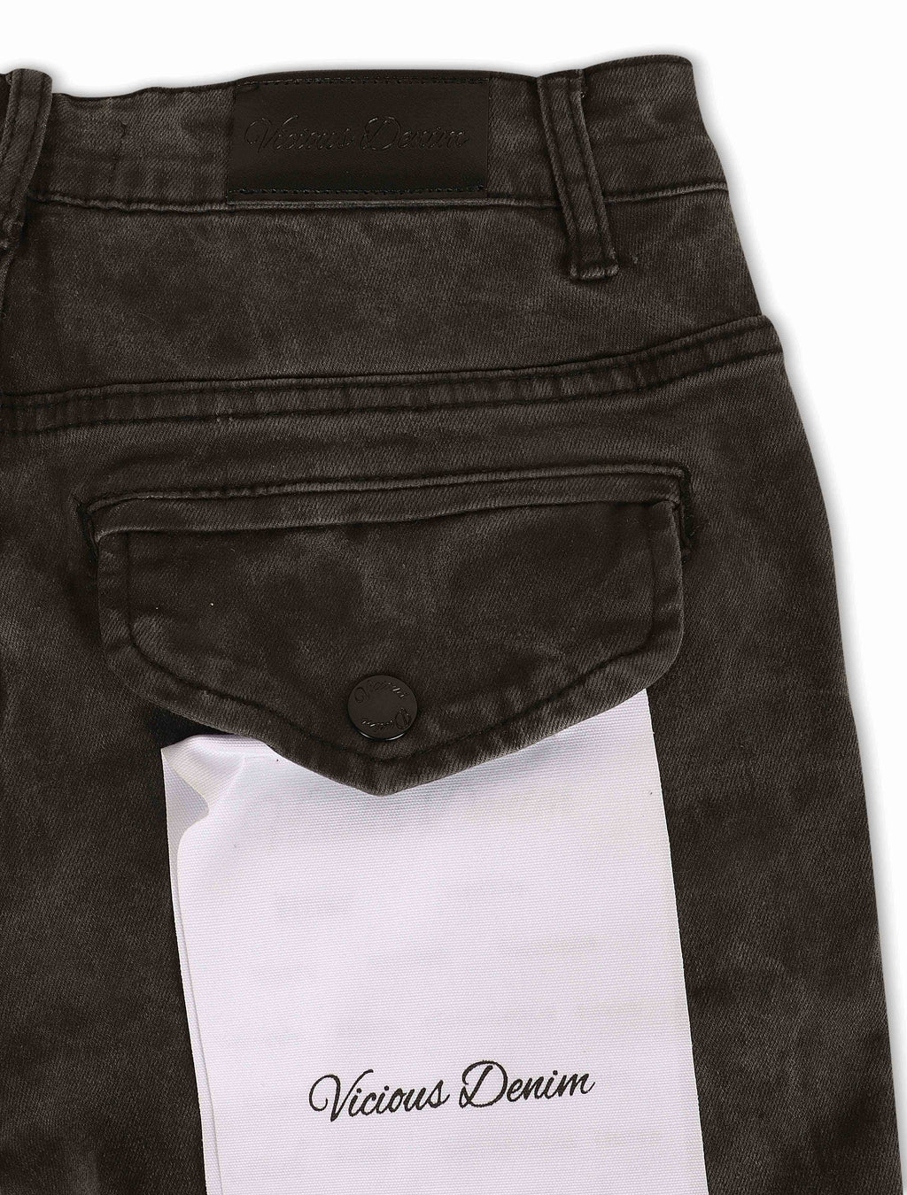 Jean Vicious Denim évasé coupe superposée - Noir