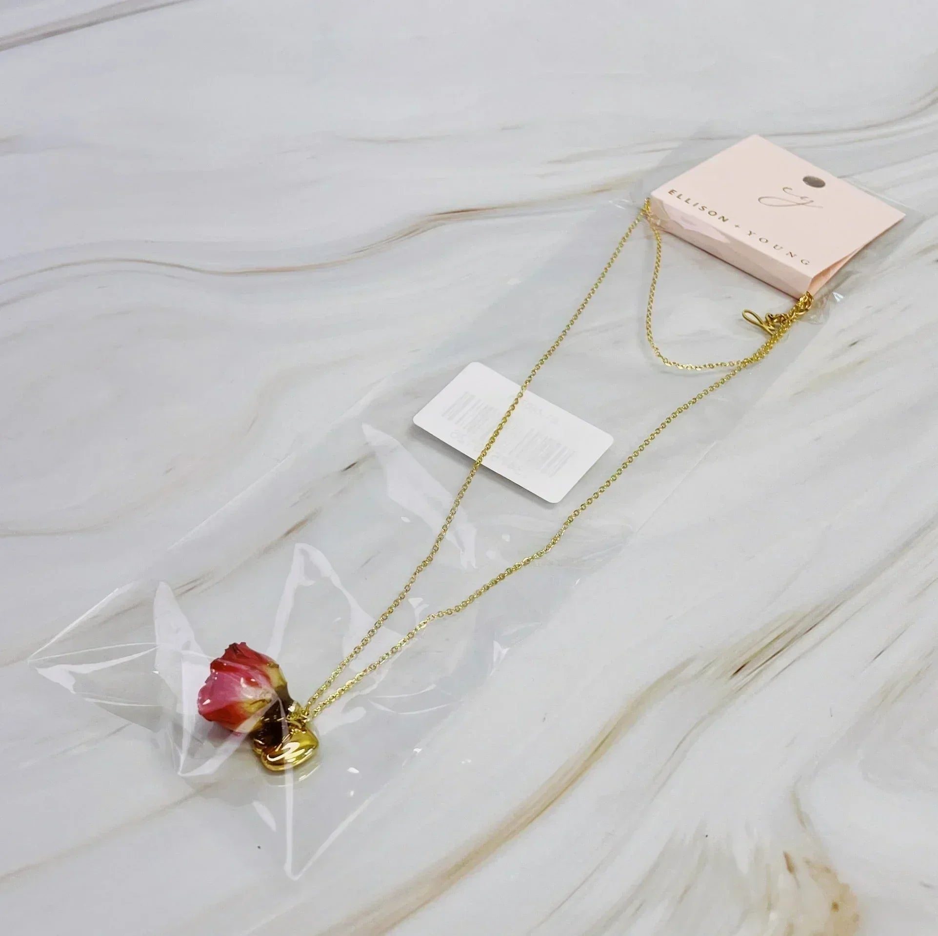 Collier Cœur Rose Éclose