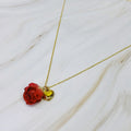 Collier Cœur Rose Éclose