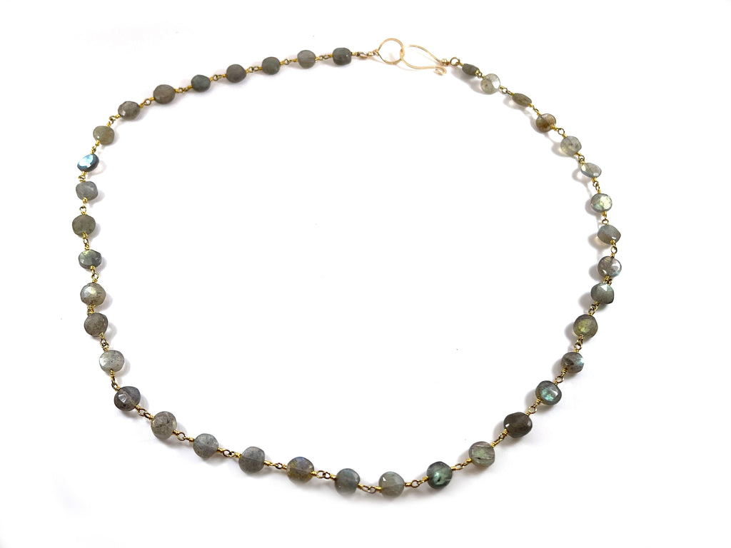 Labradorite Necklace – 14k Gold Filled, Hand-Wrapped, 19 Inch