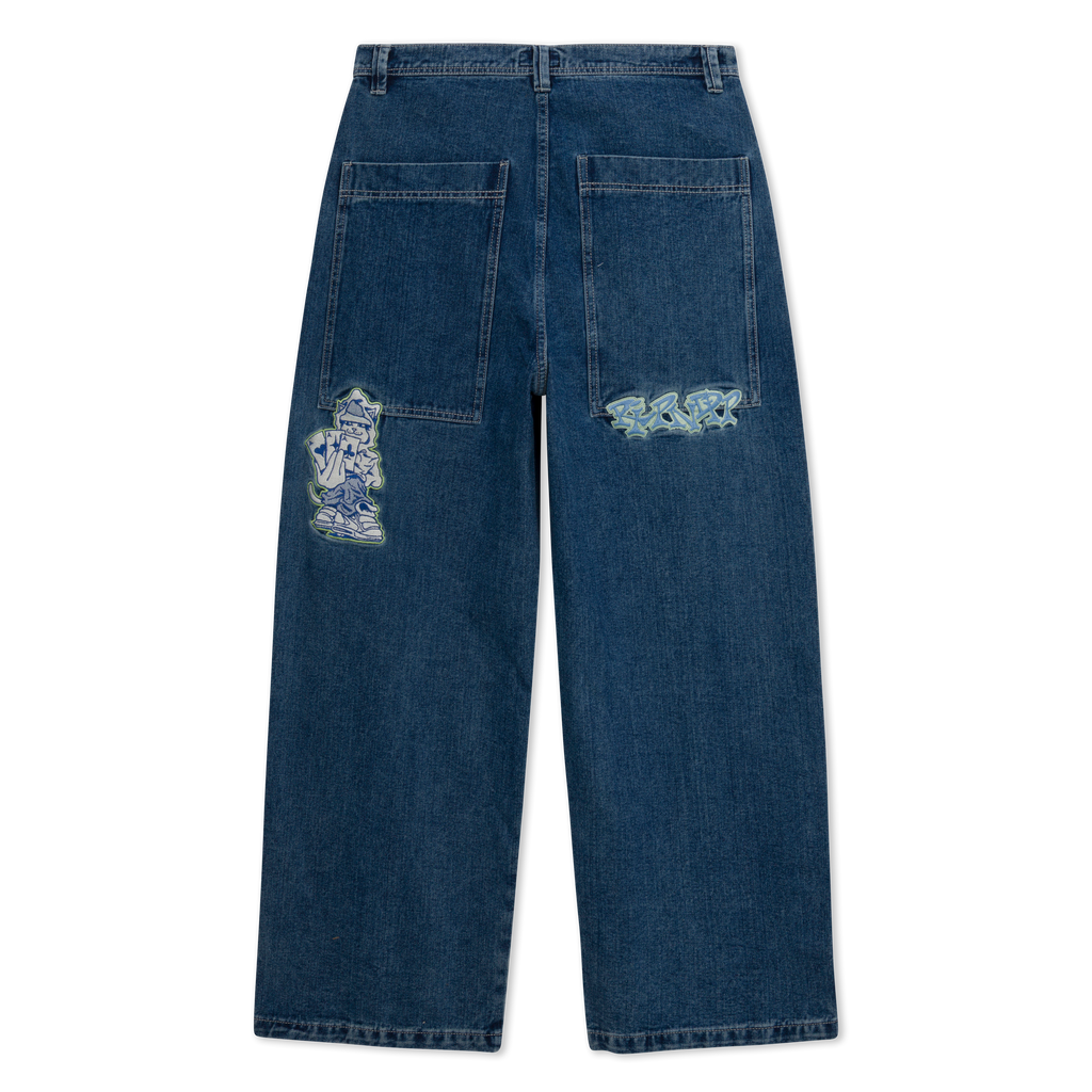Ace Ultra Wide Leg Pants (Medium Wash)