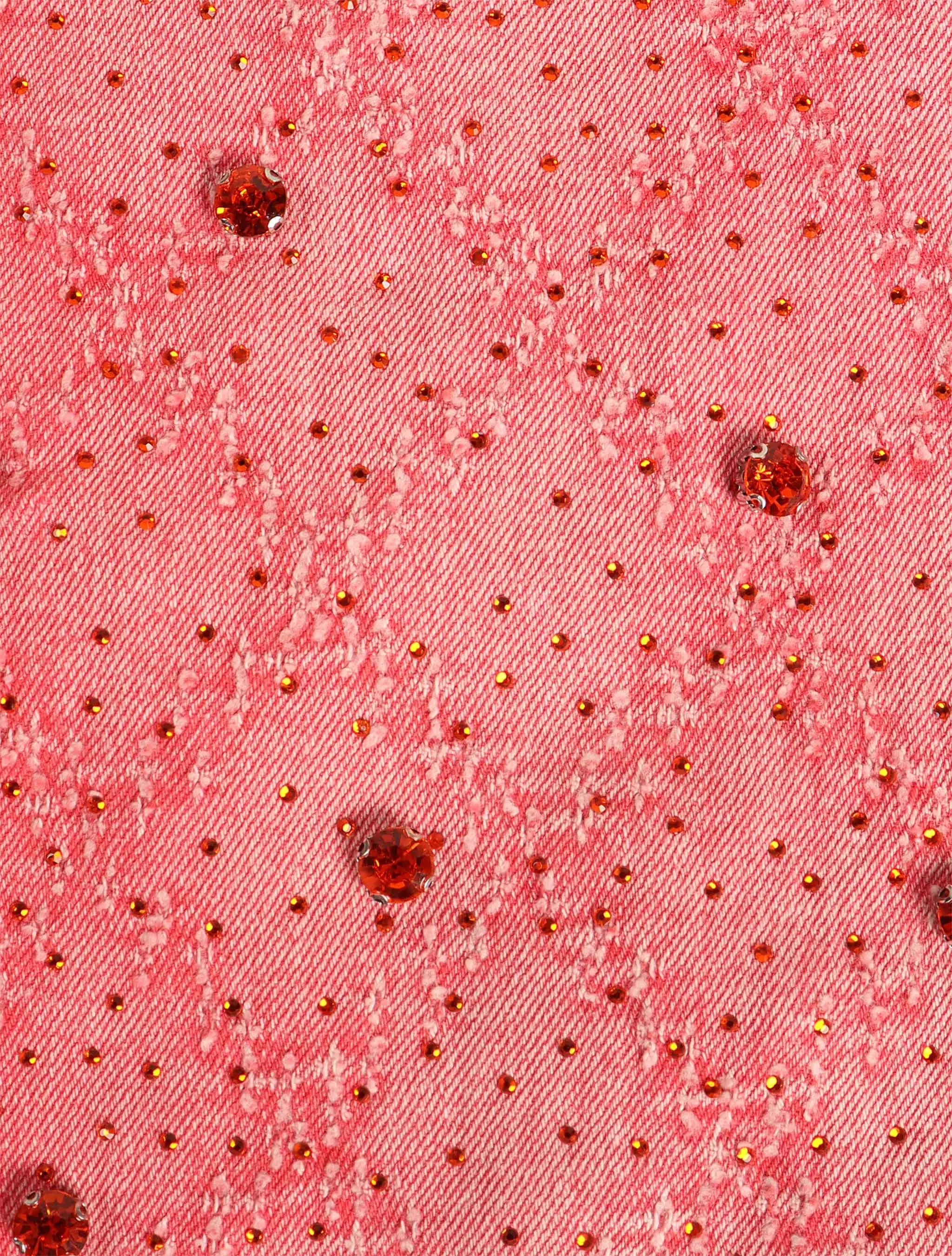 Jean évasé Vicious Denim orné de strass - Rose