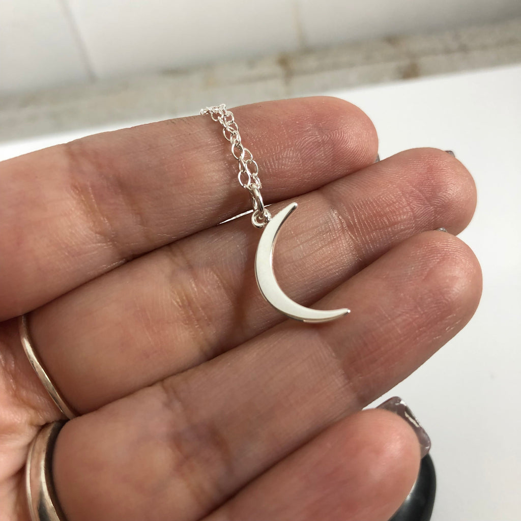 Collier Breloque Croissant de Lune - Bijoux en Argent Sterling
