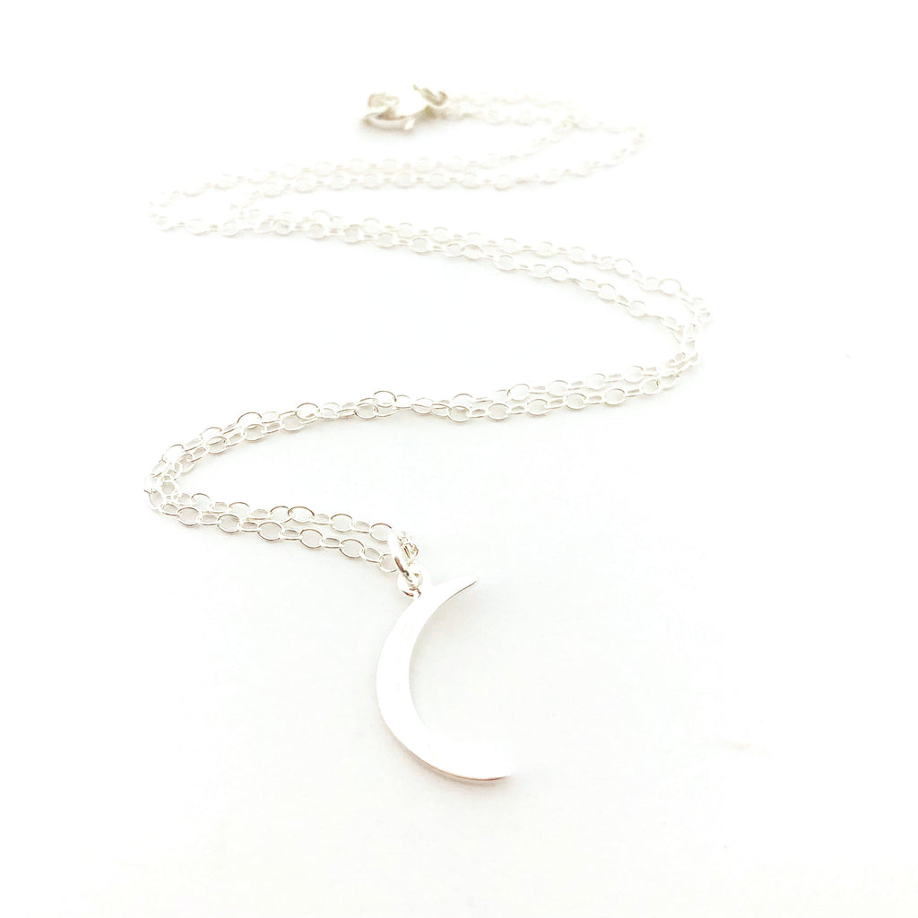Collier Breloque Croissant de Lune - Bijoux en Argent Sterling