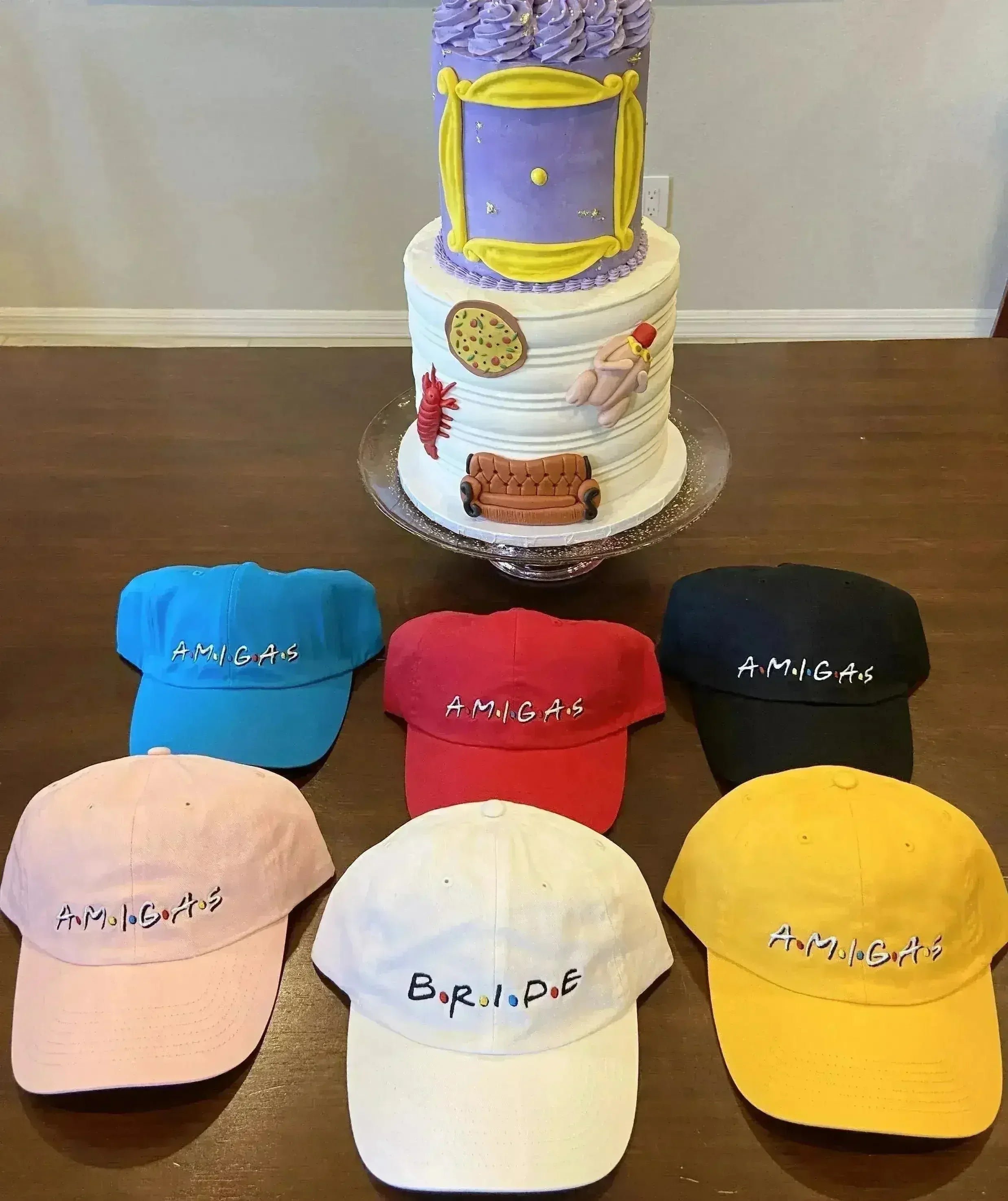 Chapeaux d'enterrement de vie de jeune fille pour amies - Casquettes de fête Mariée et Amigas | Femstylo