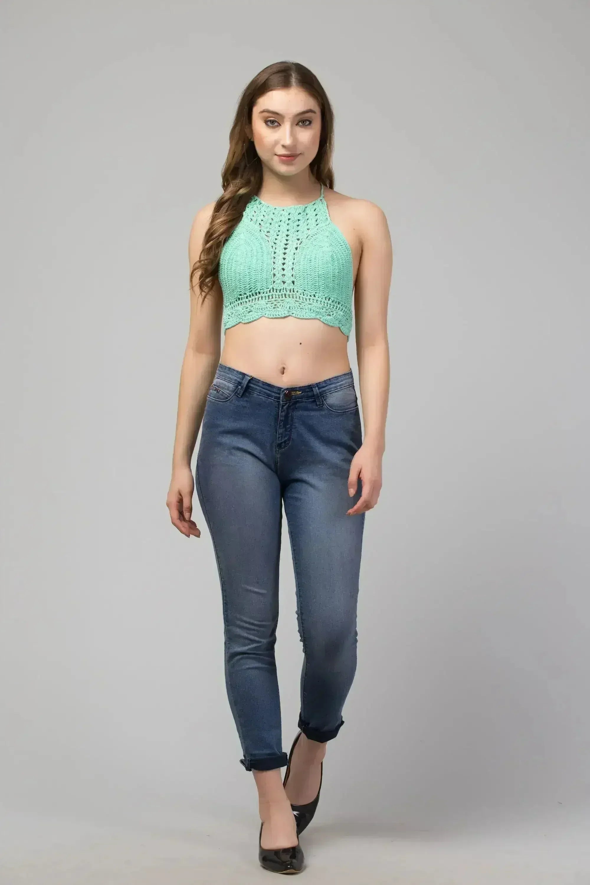 Haut court-bralette Caroline Crochet