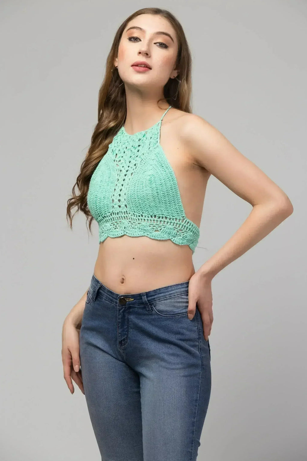 Haut court-bralette Caroline Crochet