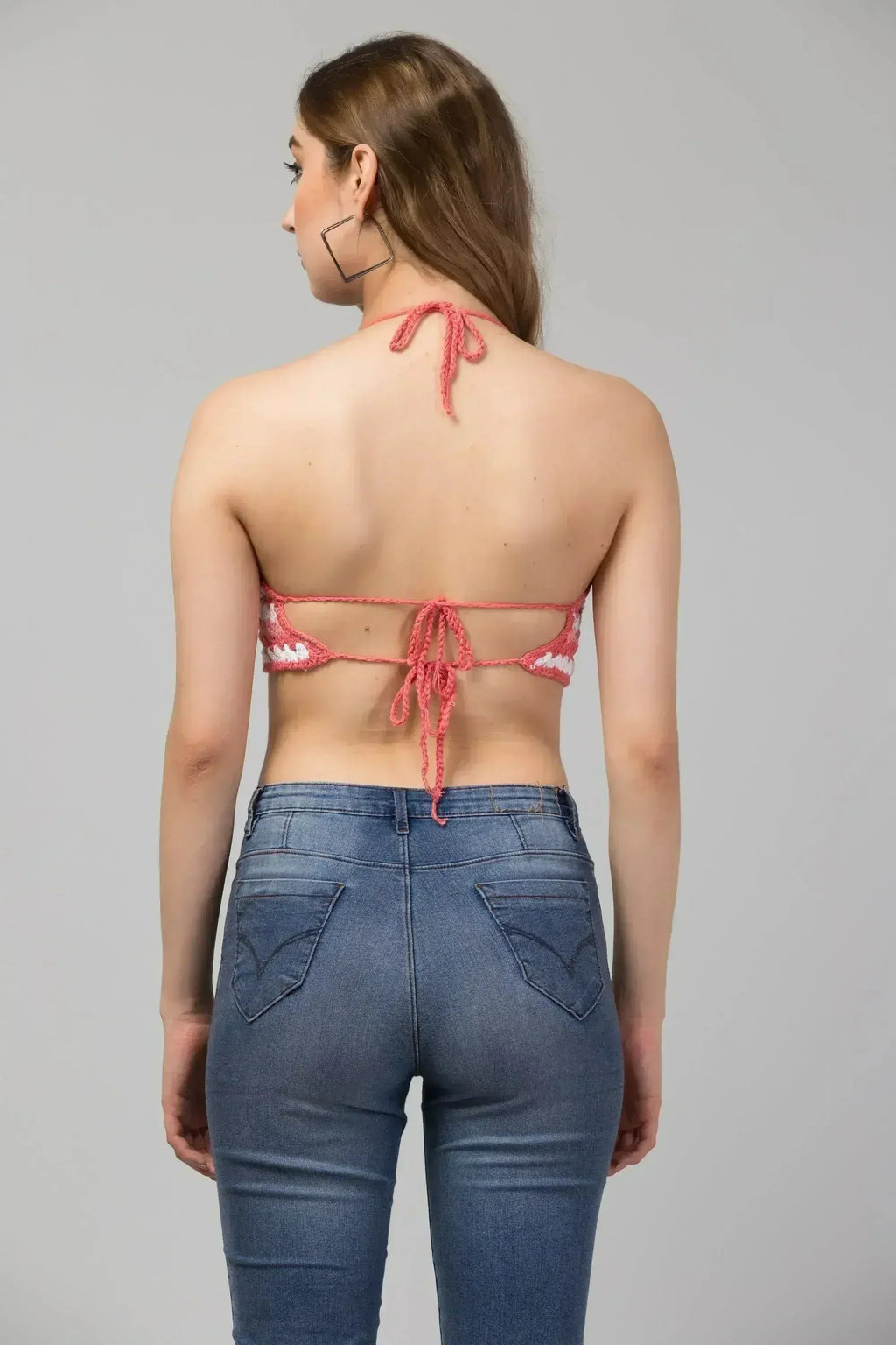 Haut court-bralette Rose