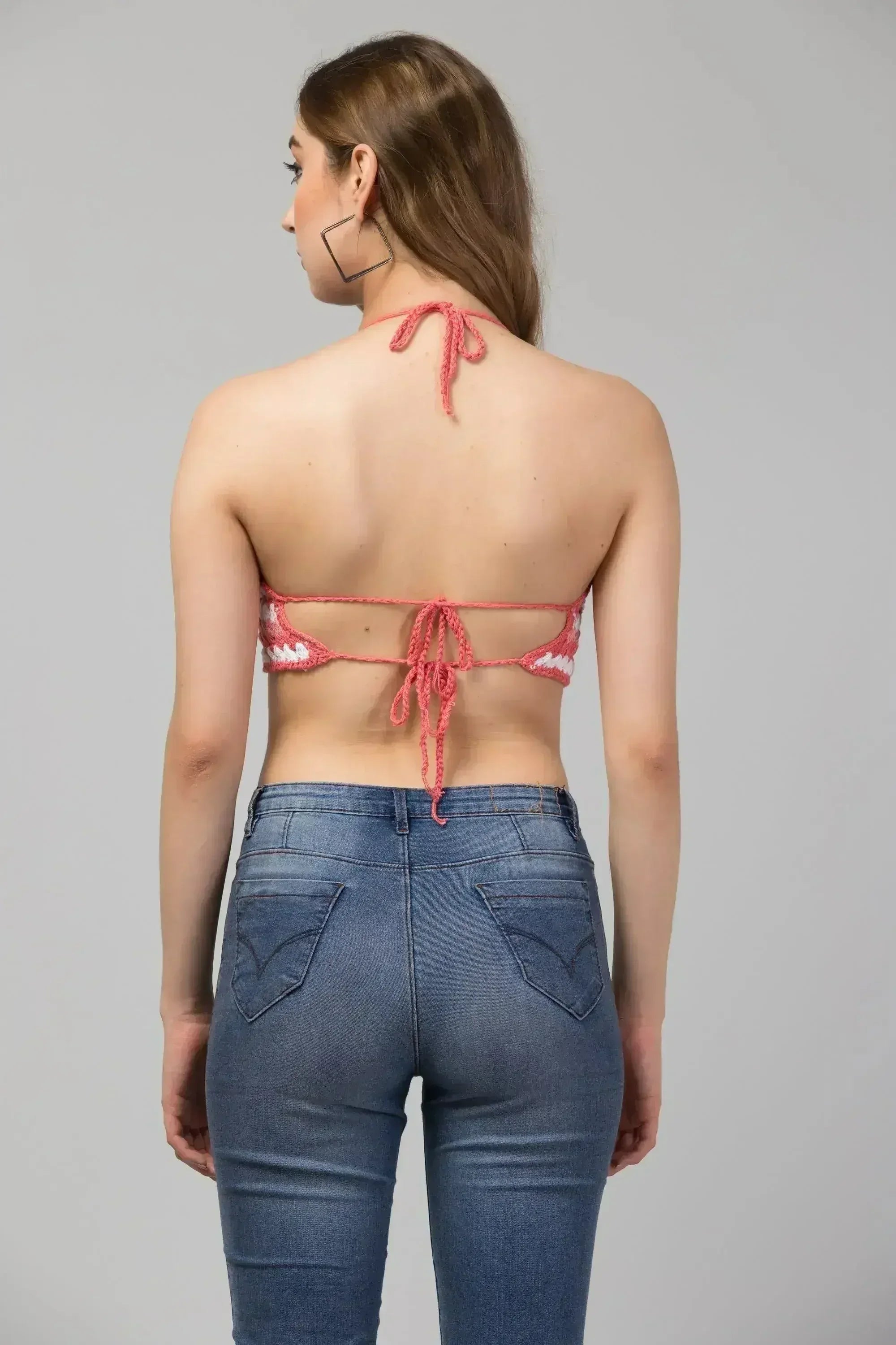 Haut court-bralette Rose