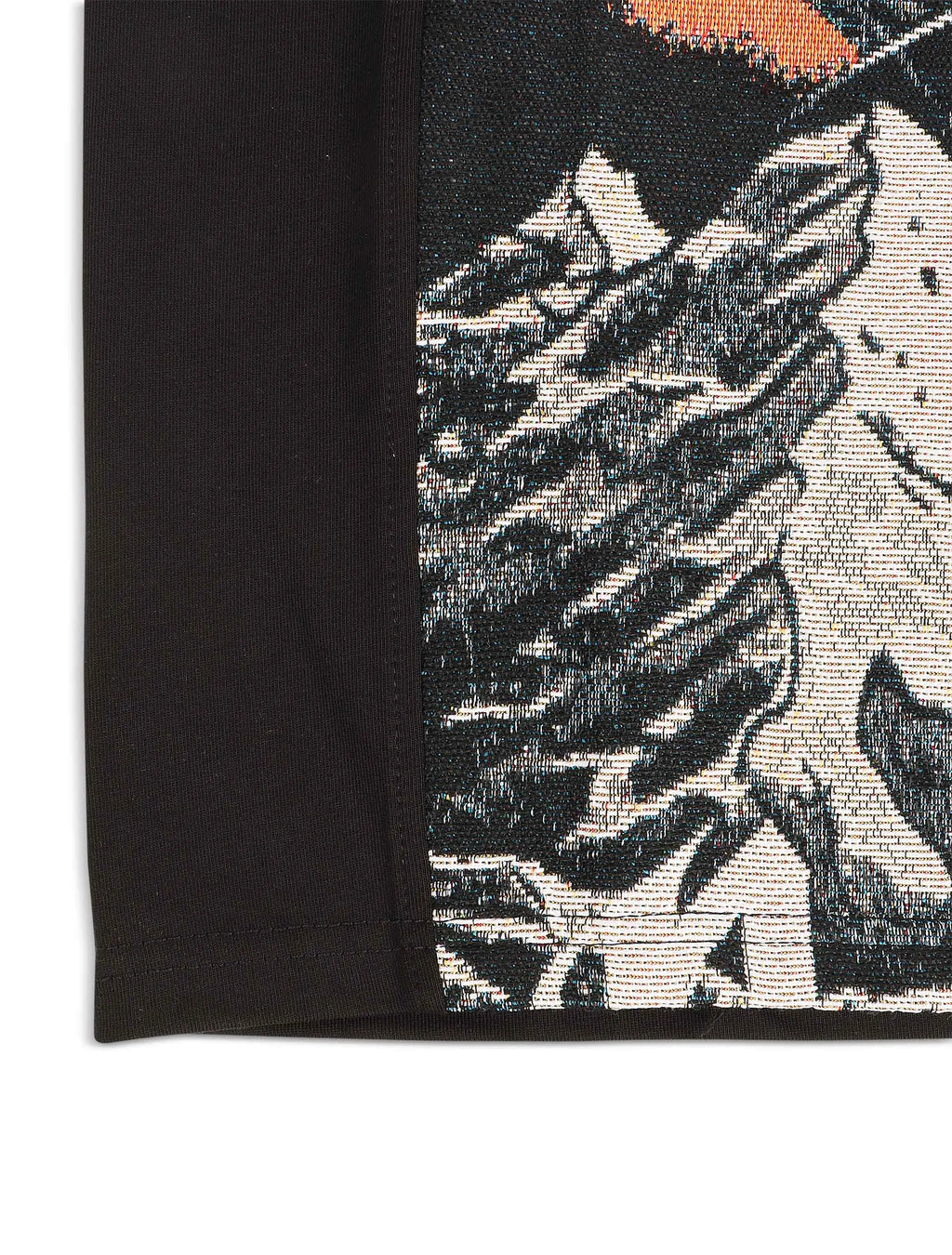 T-shirt jacquard Majestik Mens Rock On Skull – Noir