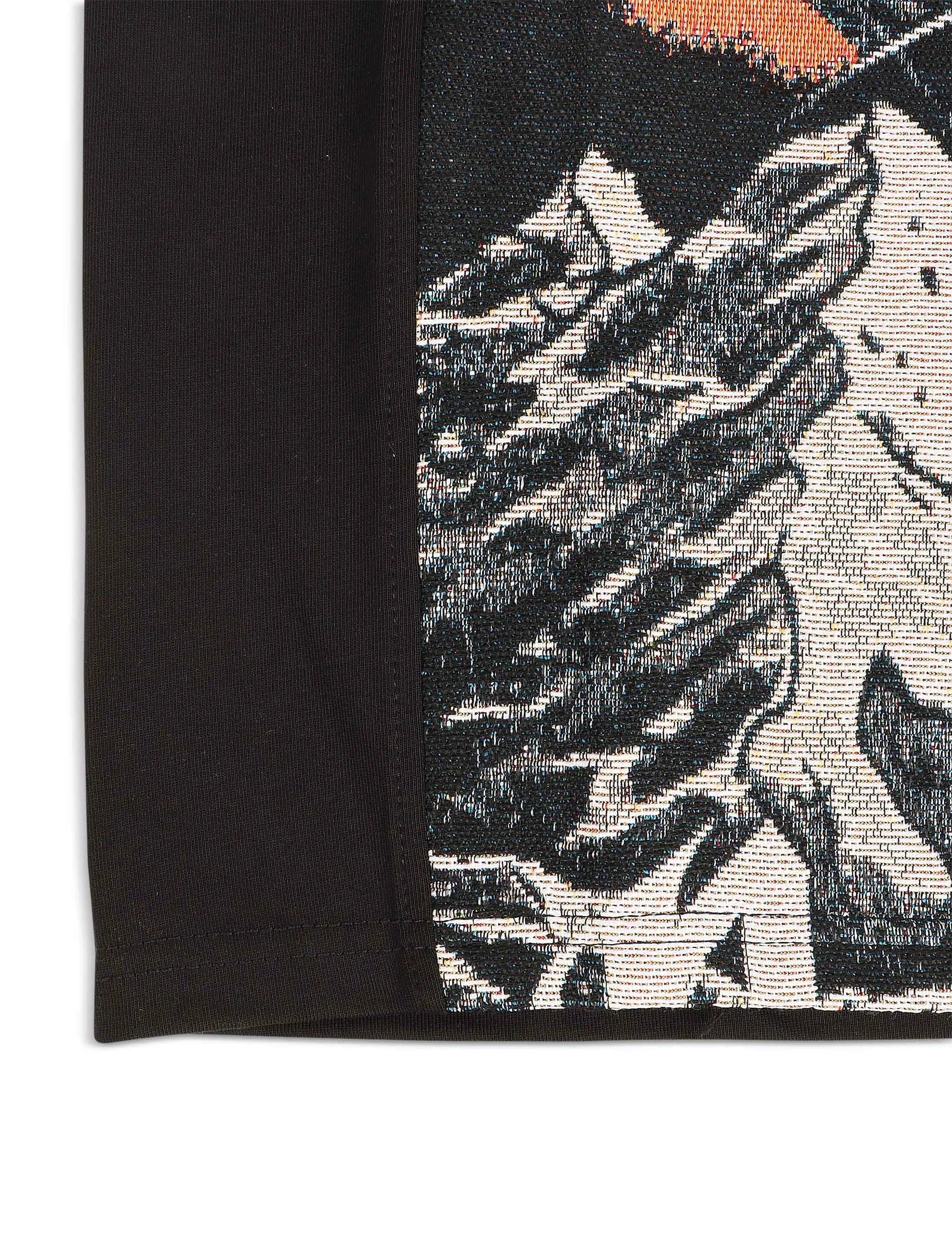 T-shirt jacquard Majestik Mens Rock On Skull – Noir
