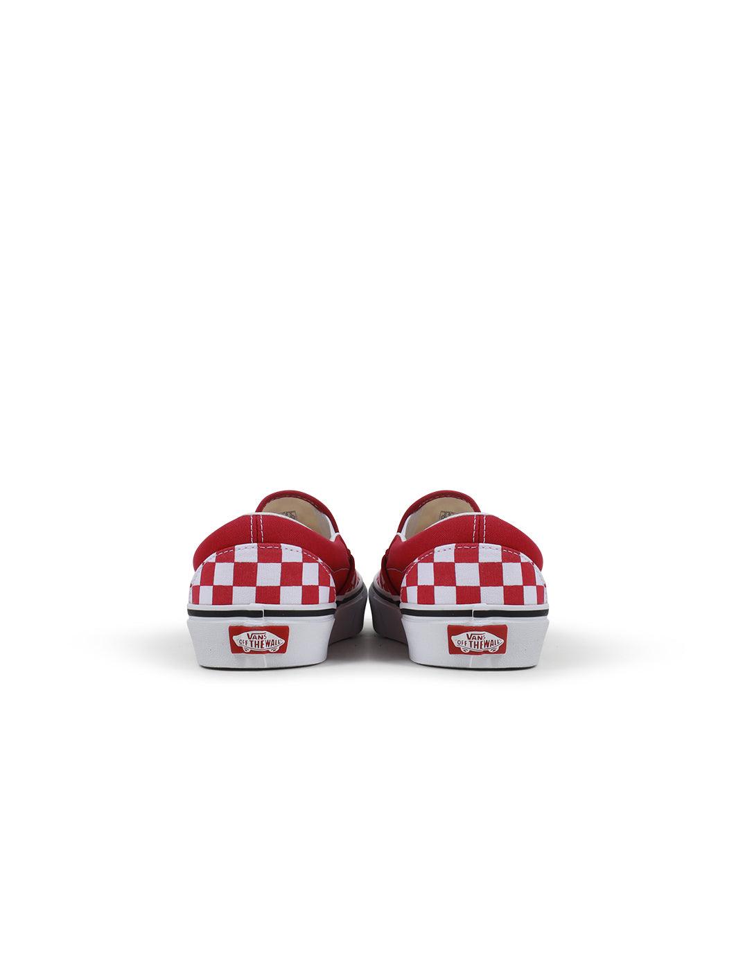 Vans Enfant et Adolescent Classique Slip On - Damier Rouge