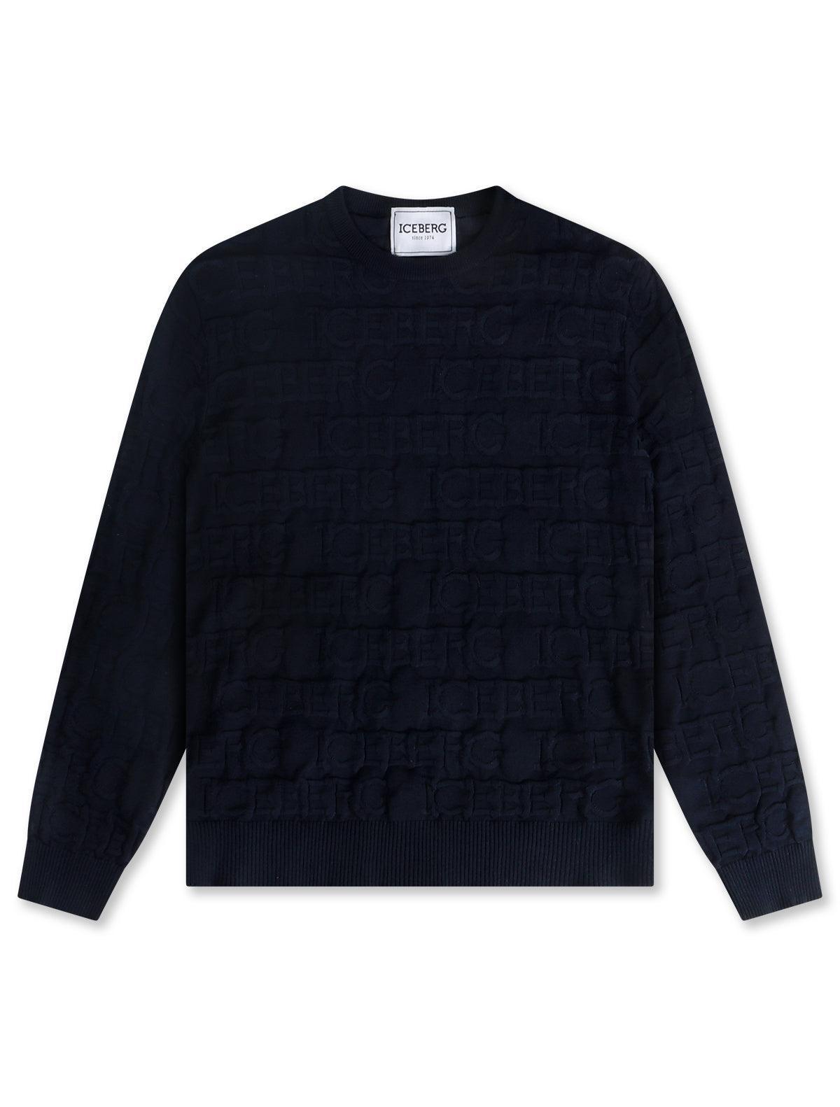 Pull en maille Iceberg à motifs - Marine