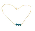 Dainty Turquoise Gemstone Choker – 14k Gold Filled, Wire Wrapped Beads, 16.5" Handmade Necklace
