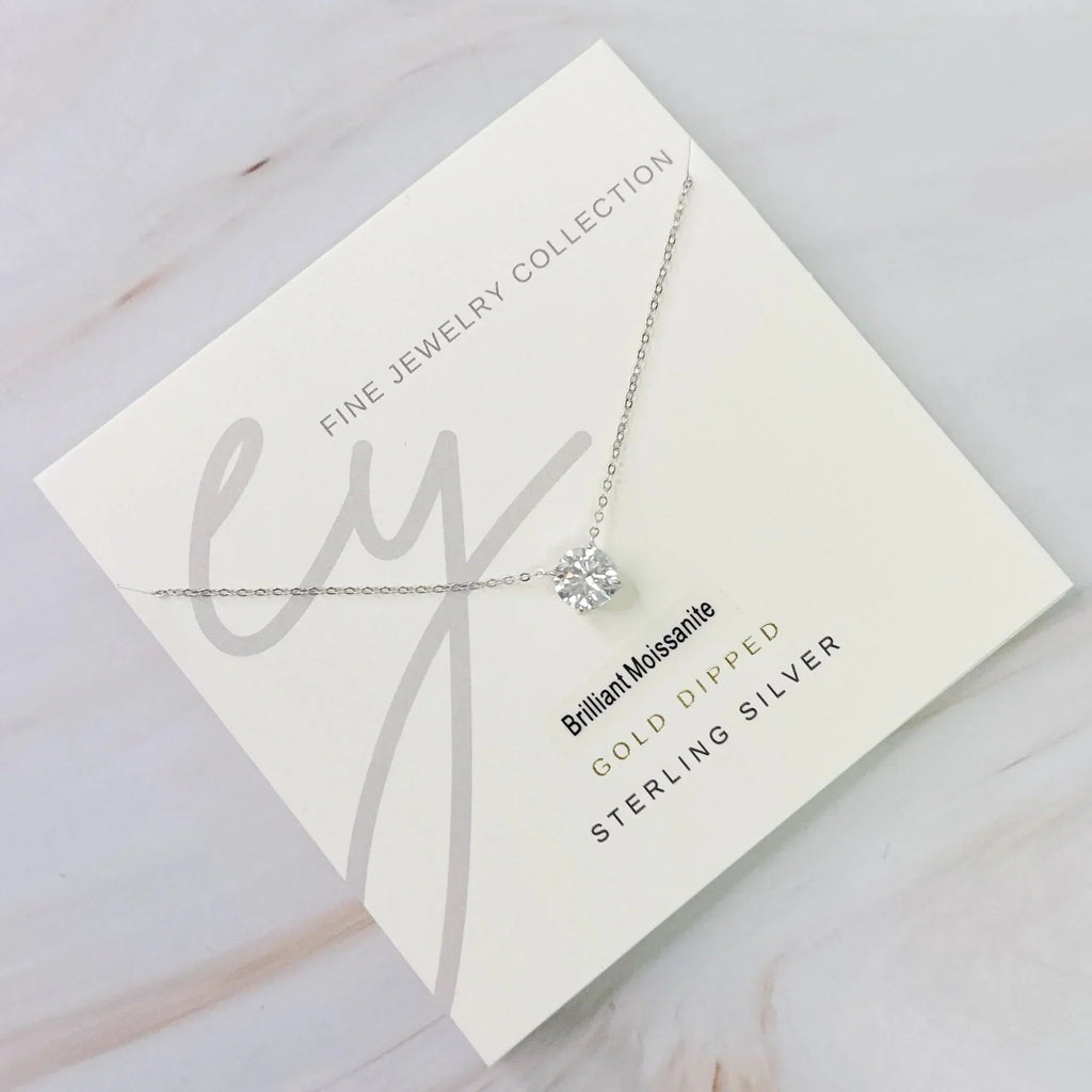 Collier flottant en moissanite Brilliant Sparkle