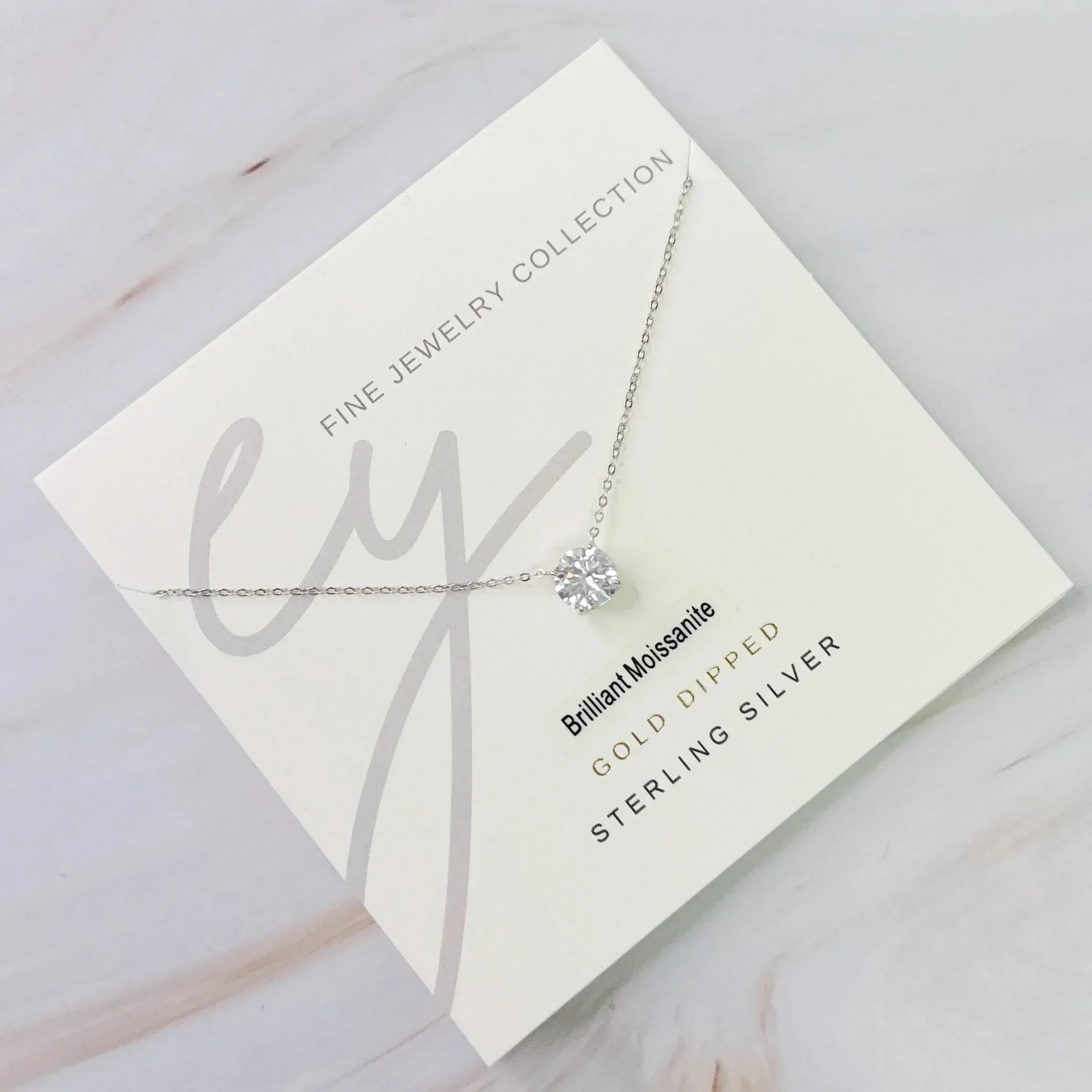 Collier flottant en moissanite Brilliant Sparkle