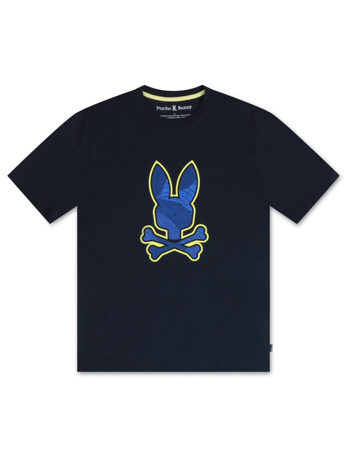 T-shirt graphique Psycho Bunny Lenox pour homme - Bleu marine