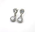 Boucles d'oreilles de mariée CZ goutte d'eau – Clous d'oreille uniques en argent sterling