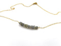 Collier barre en labradorite – Bijou unique en or rempli 14 carats
