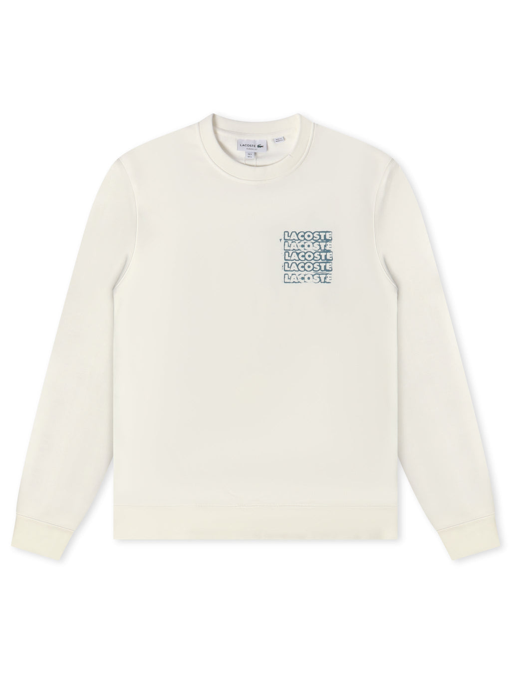 Sweat-shirt Lacoste en molleton imprimé graphique - Crème