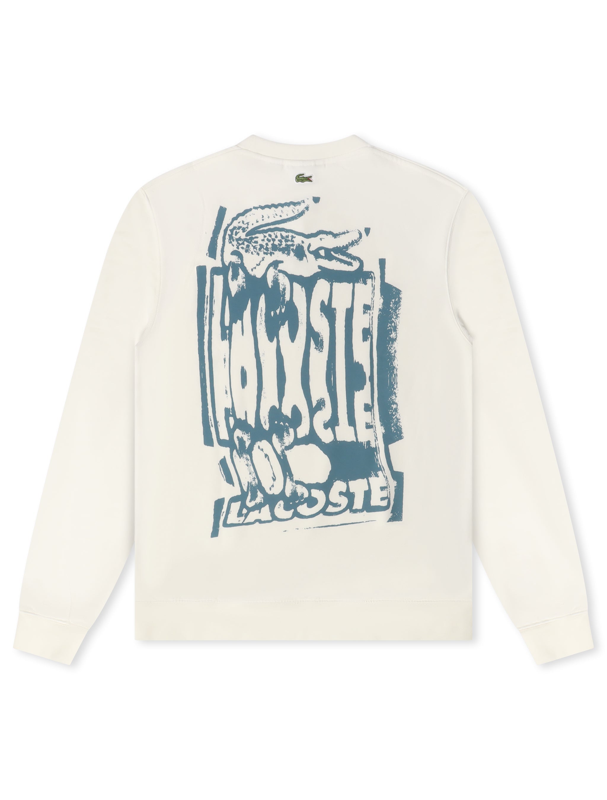 Sweat-shirt Lacoste en molleton imprimé graphique - Crème