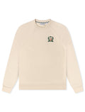 Sweat-shirt Lacoste en molleton brodé écusson - Crème