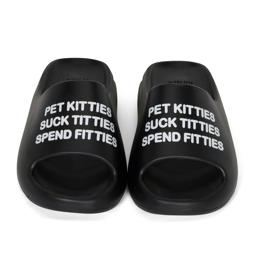 Pet Kitties Cloud Slides (Black)