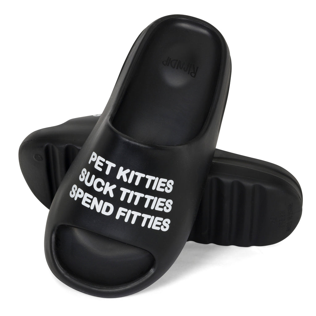 Pet Kitties Cloud Slides (Black)