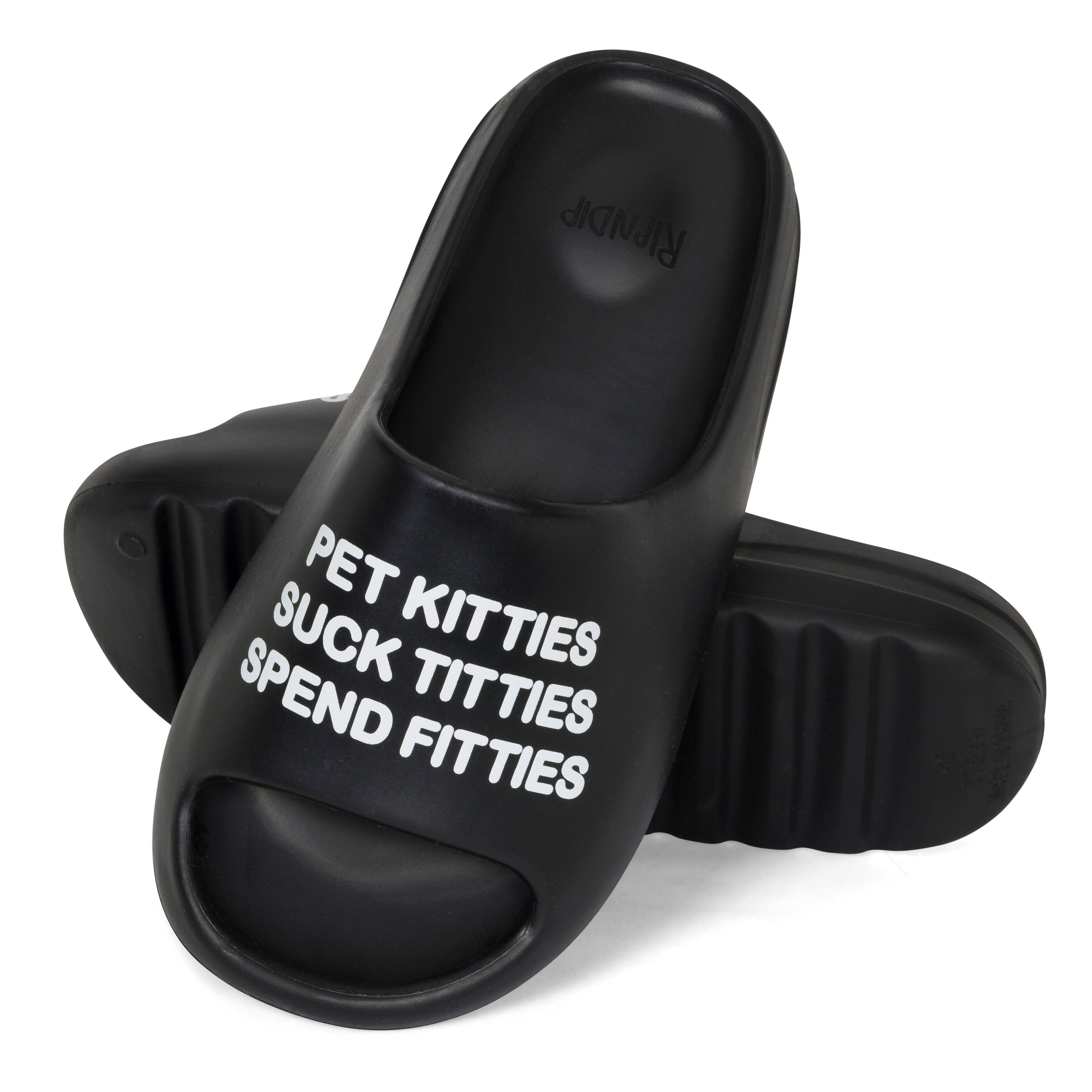 Pet Kitties Cloud Slides (Black)