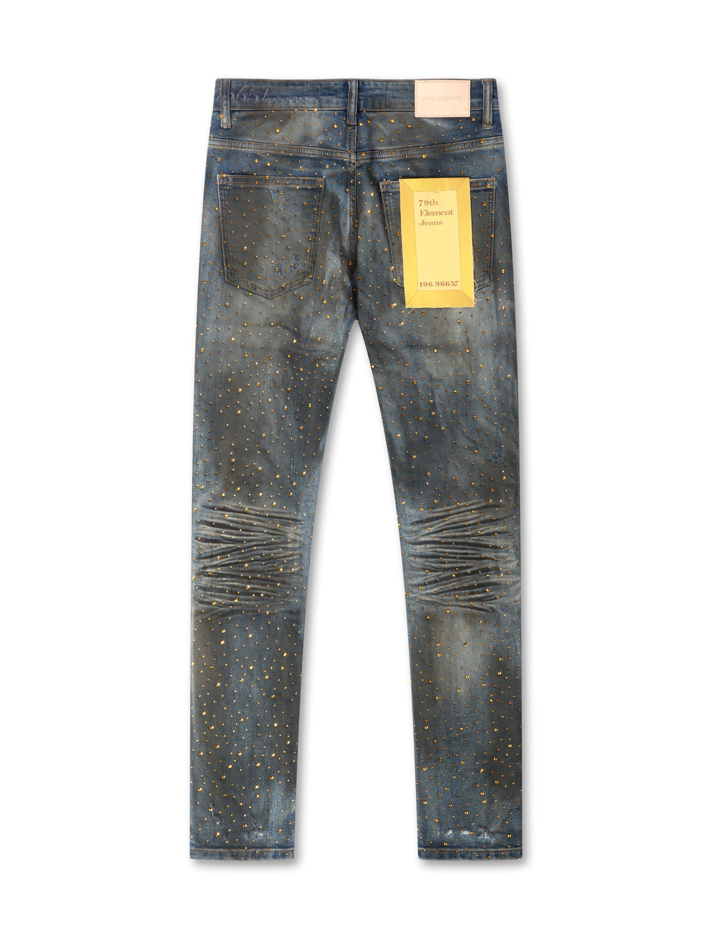 Denim strass or 79e élément - Bleu
