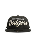 Casquette New Era 5950 Dodgers Side LA Metallic Script – Noir/Argent
