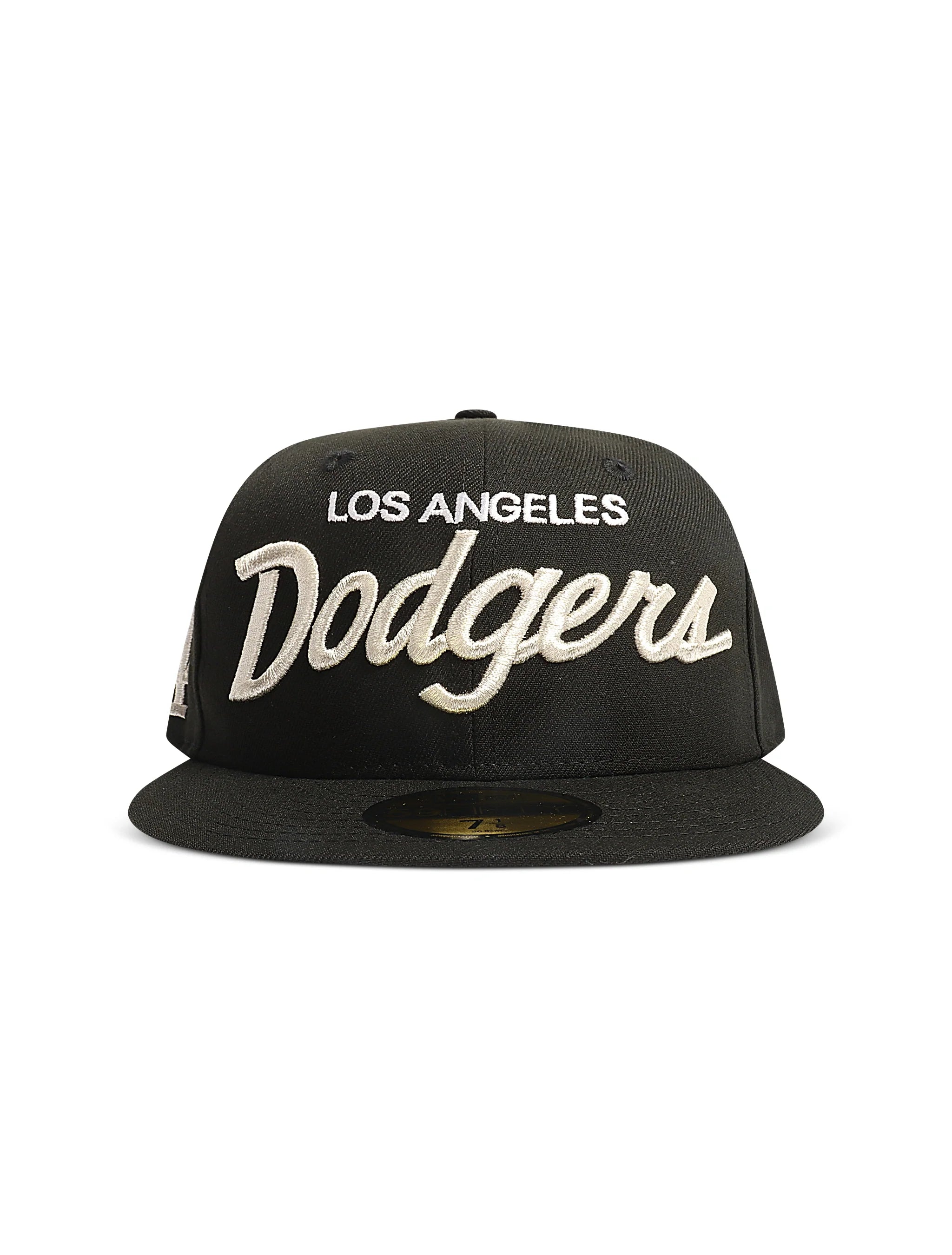 Casquette New Era 5950 Dodgers Side LA Metallic Script – Noir/Argent