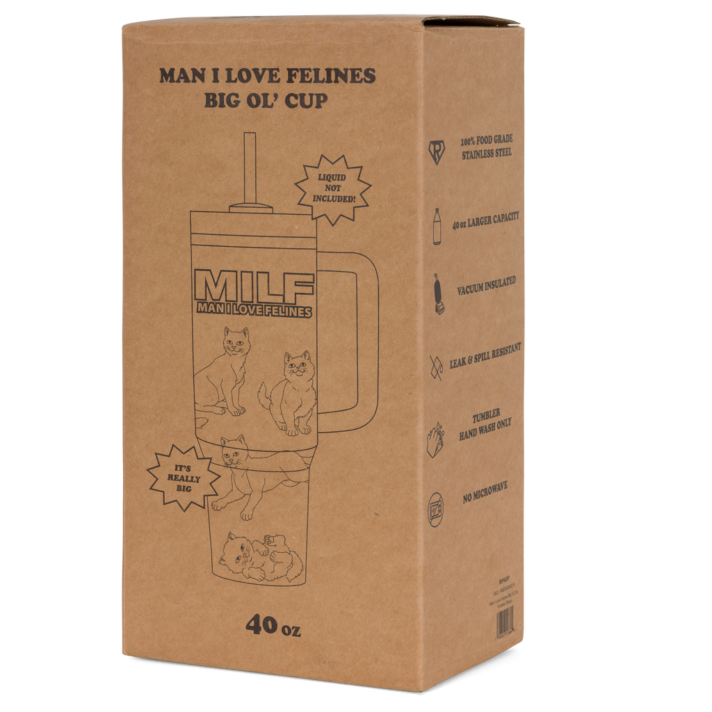 Man I Love Felines Big Ol Cup Tumbler (Black)